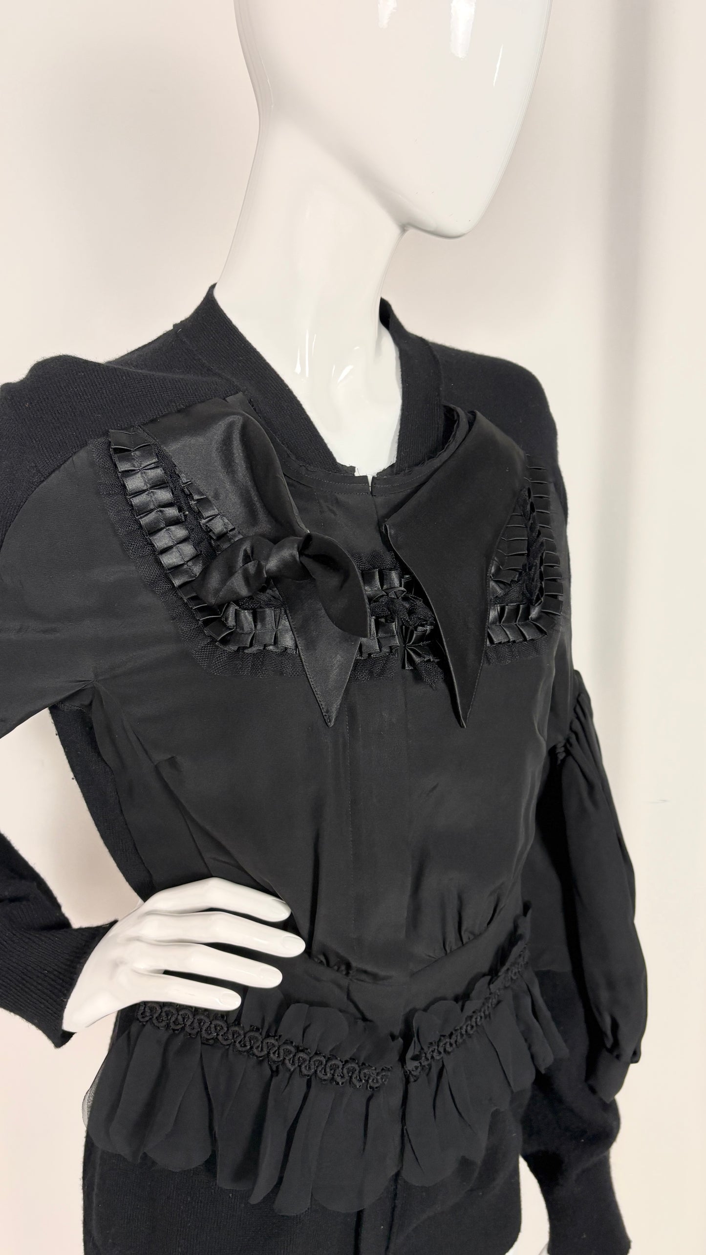 Comme des Garcons A/W 2006 trompe l'oeil corset style bow cardigan