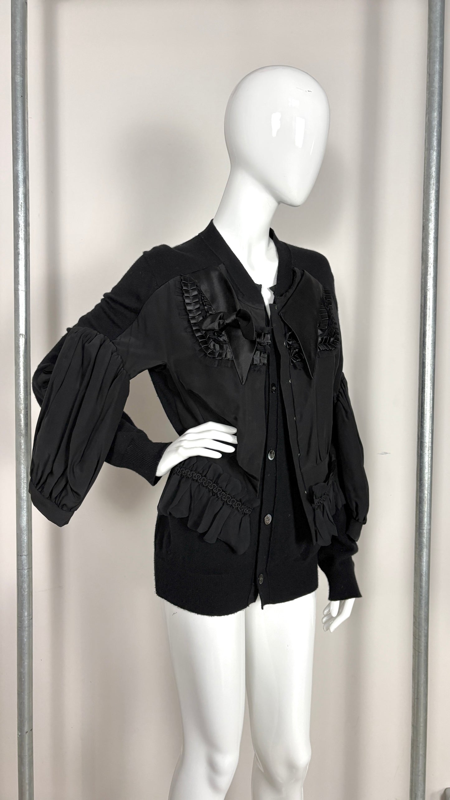 Comme des Garcons A/W 2006 trompe l'oeil corset style bow cardigan