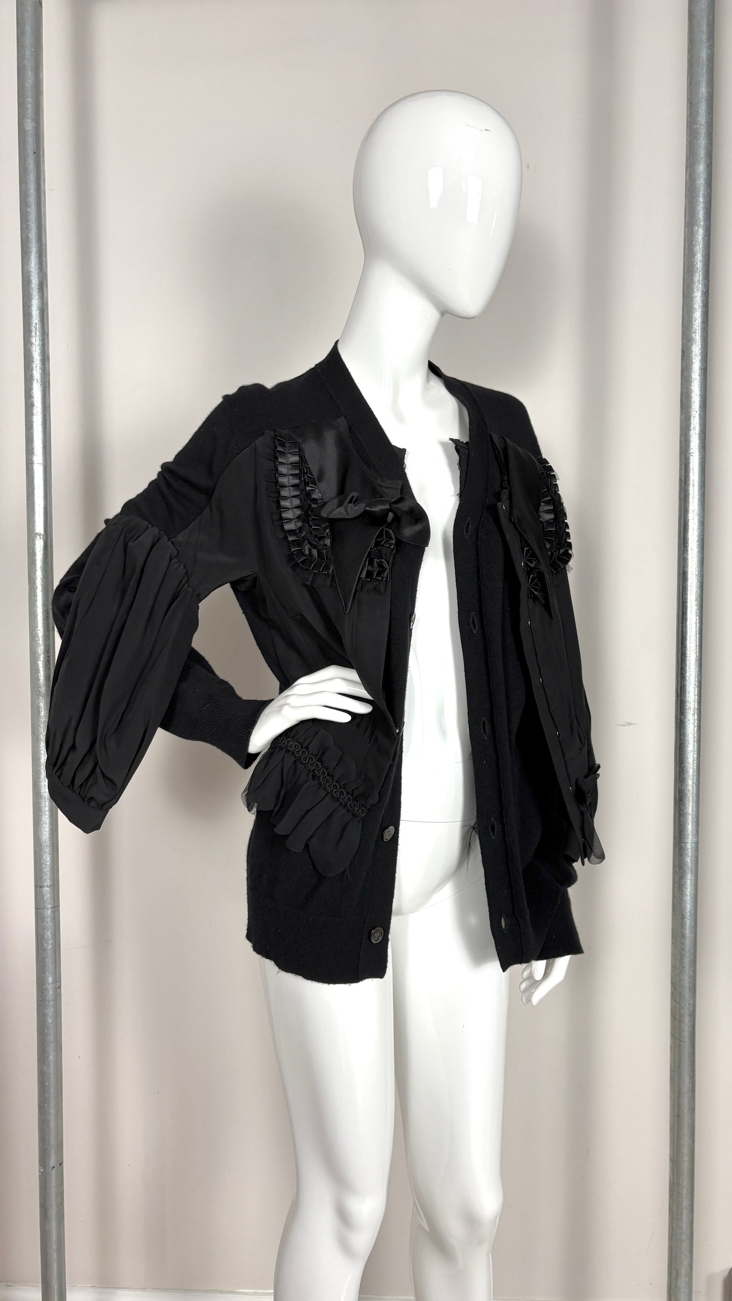 Comme des Garcons A/W 2006 trompe l'oeil corset style bow cardigan