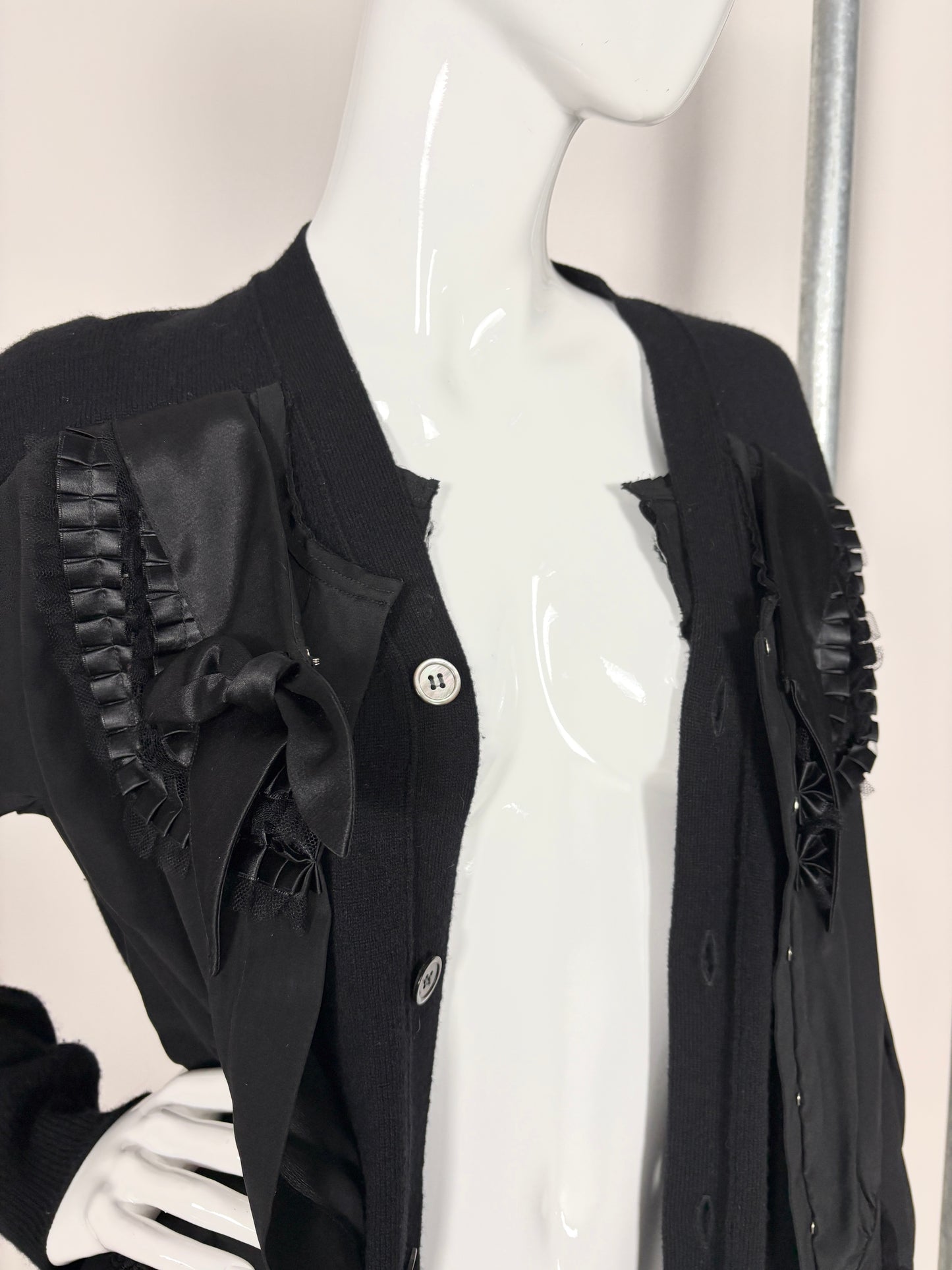 Comme des Garcons A/W 2006 trompe l'oeil corset style bow cardigan