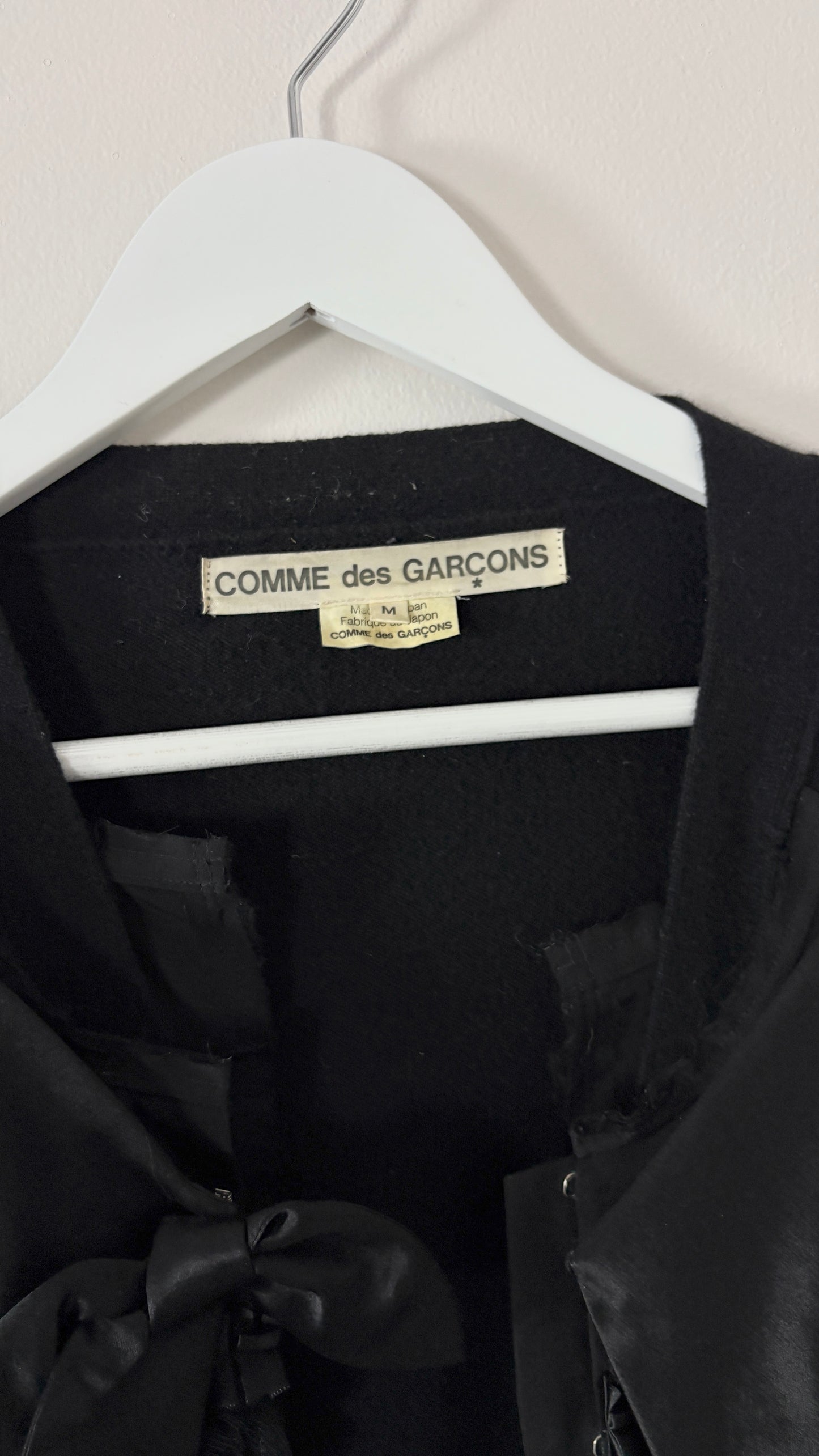Comme des Garcons A/W 2006 trompe l'oeil corset style bow cardigan