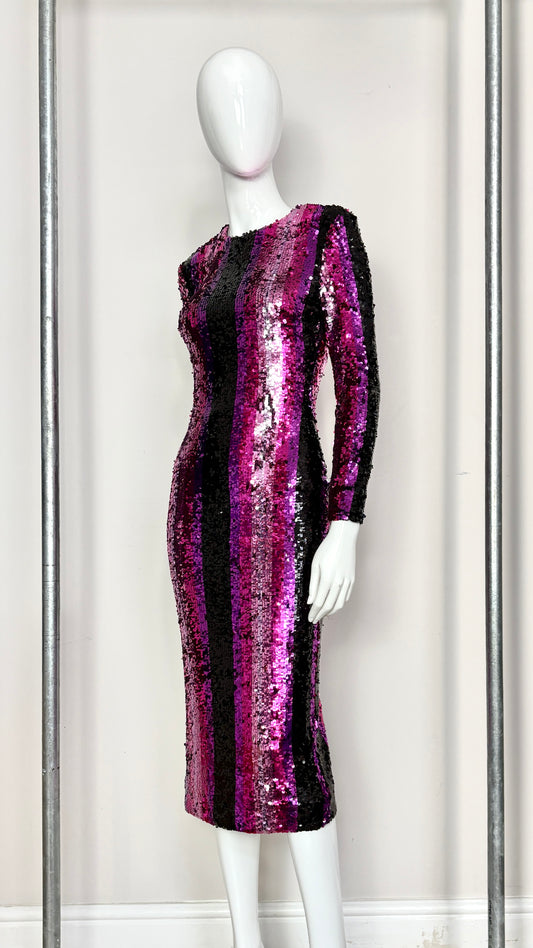 Halpern S/S 22 sequin stripe dress