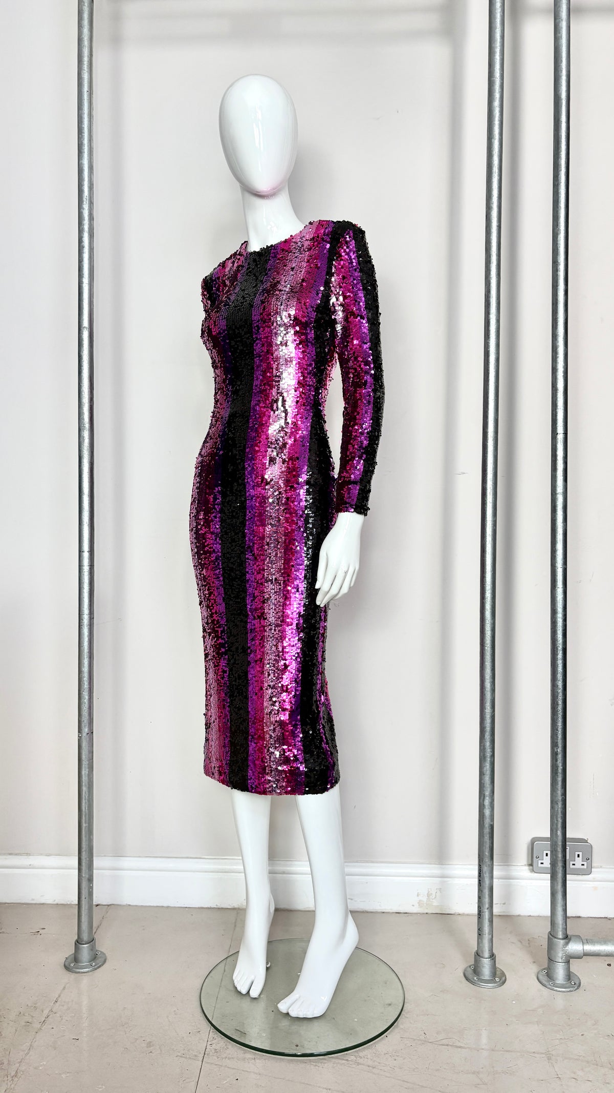 Halpern S/S 22 sequin stripe dress