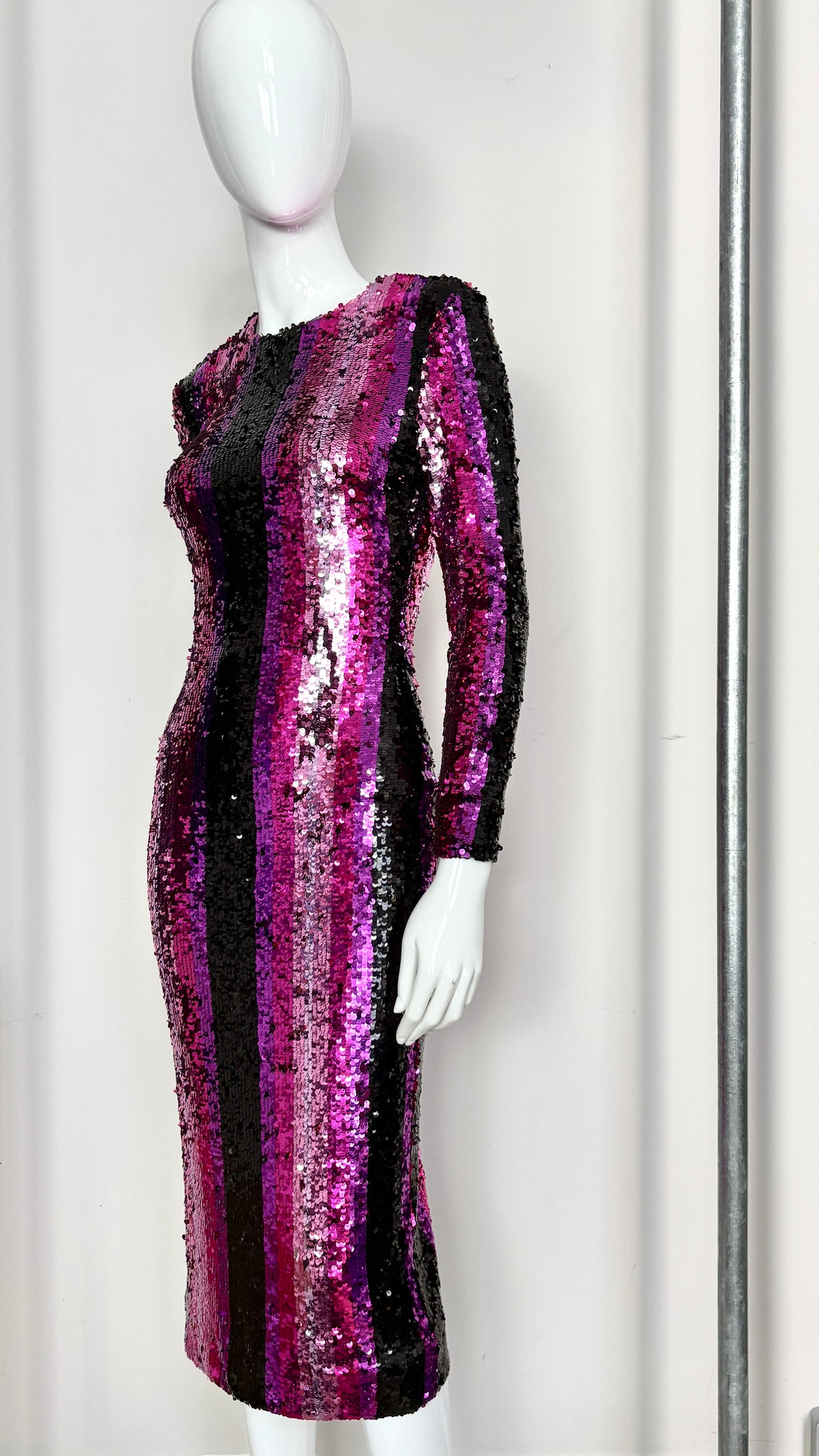 Halpern S/S 22 sequin stripe dress