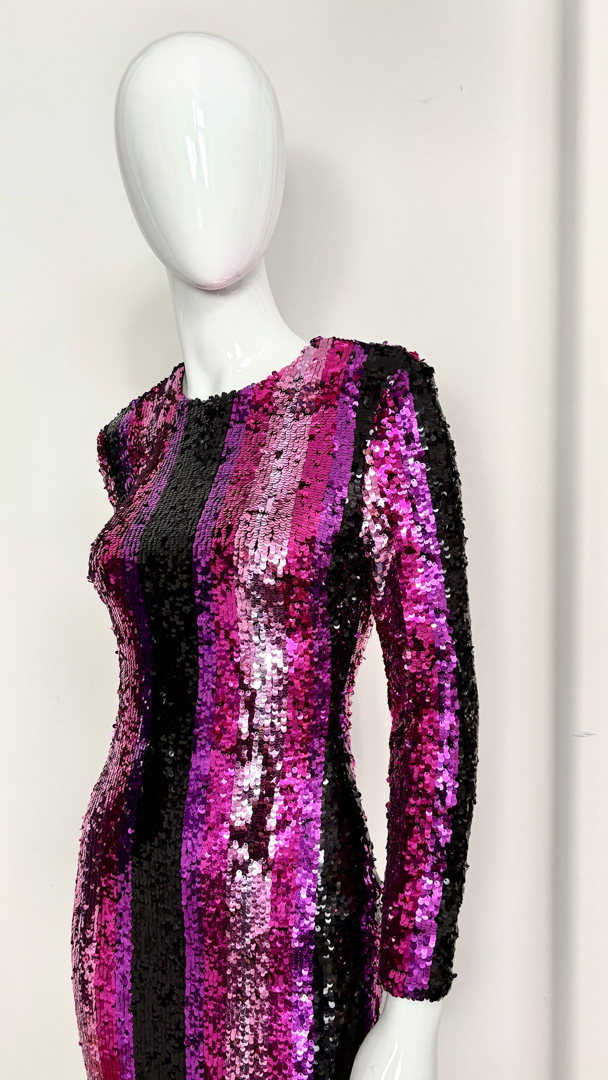Halpern S/S 22 sequin stripe dress