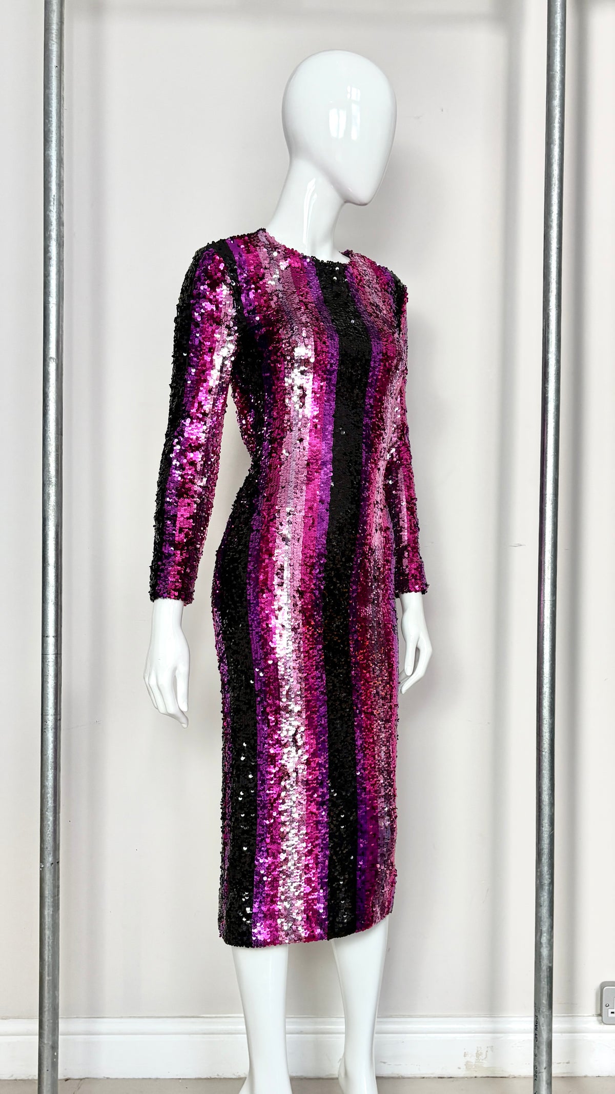 Halpern S/S 22 sequin stripe dress