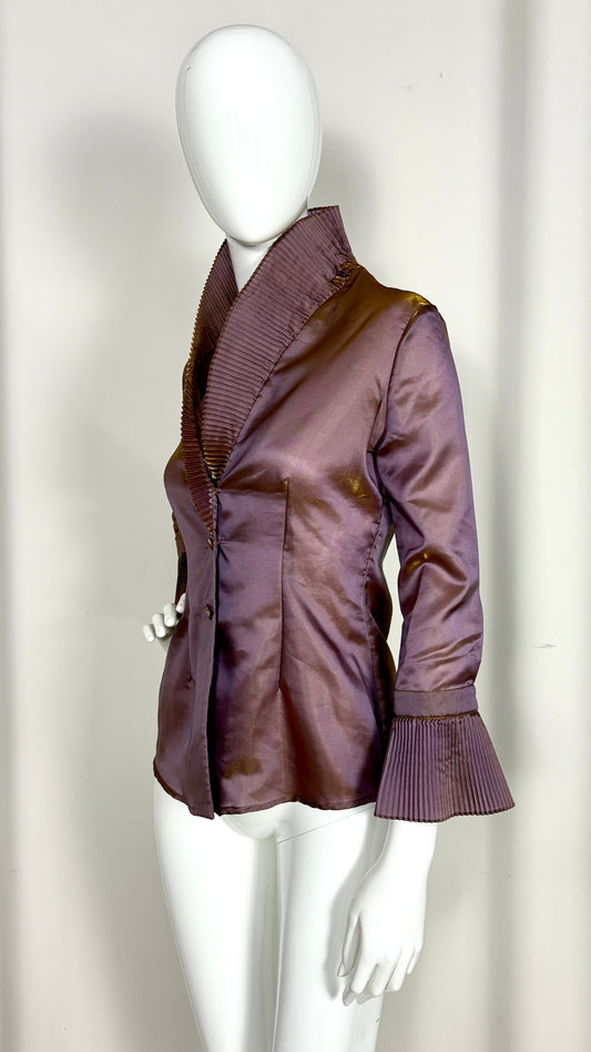 Romeo Gigli strobe effect blouse with pleated collar/cuffs