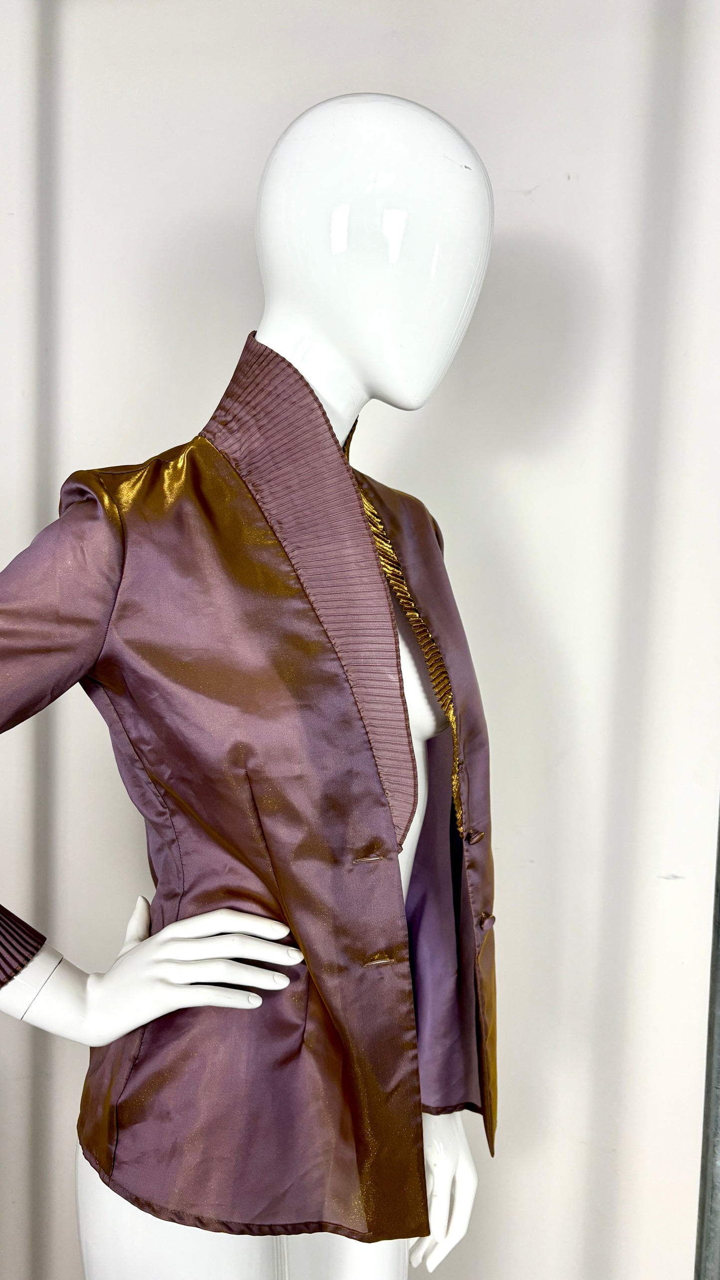 Romeo Gigli strobe effect blouse with pleated collar/cuffs