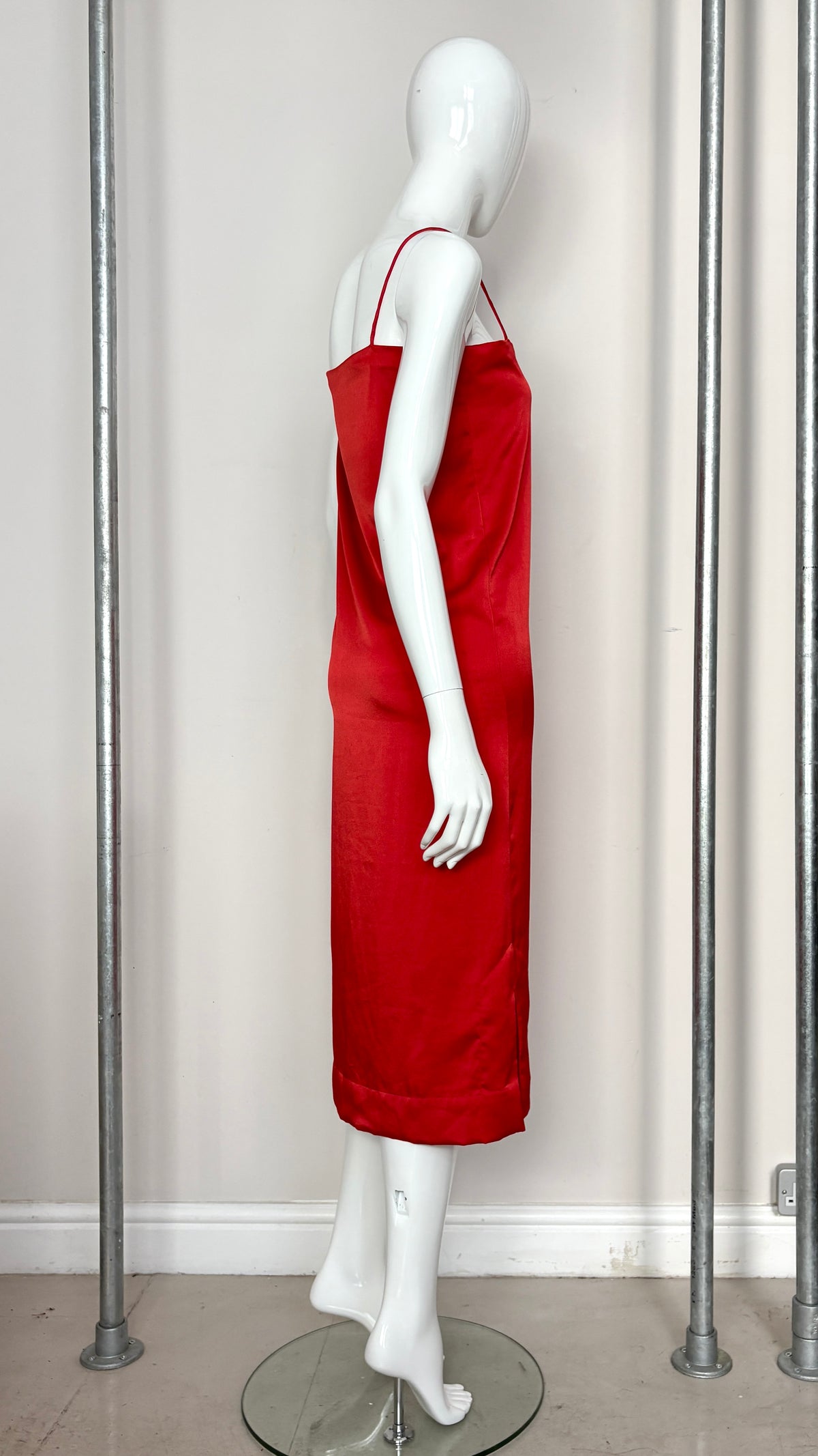 Vivienne Westwood early red square neck slip dress