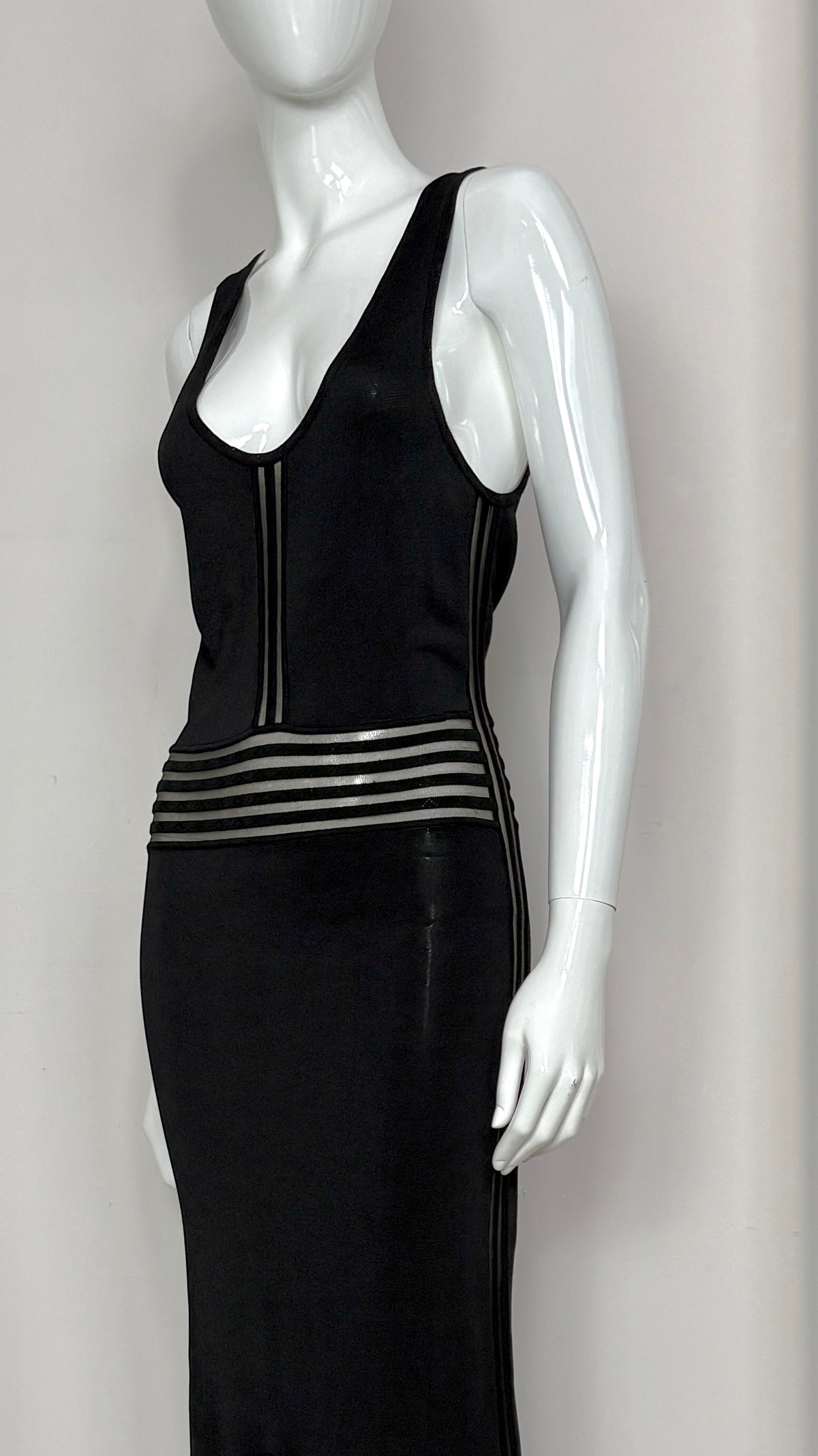 John Galliano bodycon knitted dress with sheer panelling