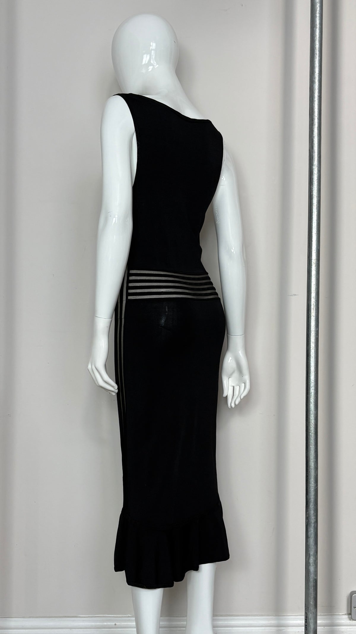 John Galliano bodycon knitted dress with sheer panelling