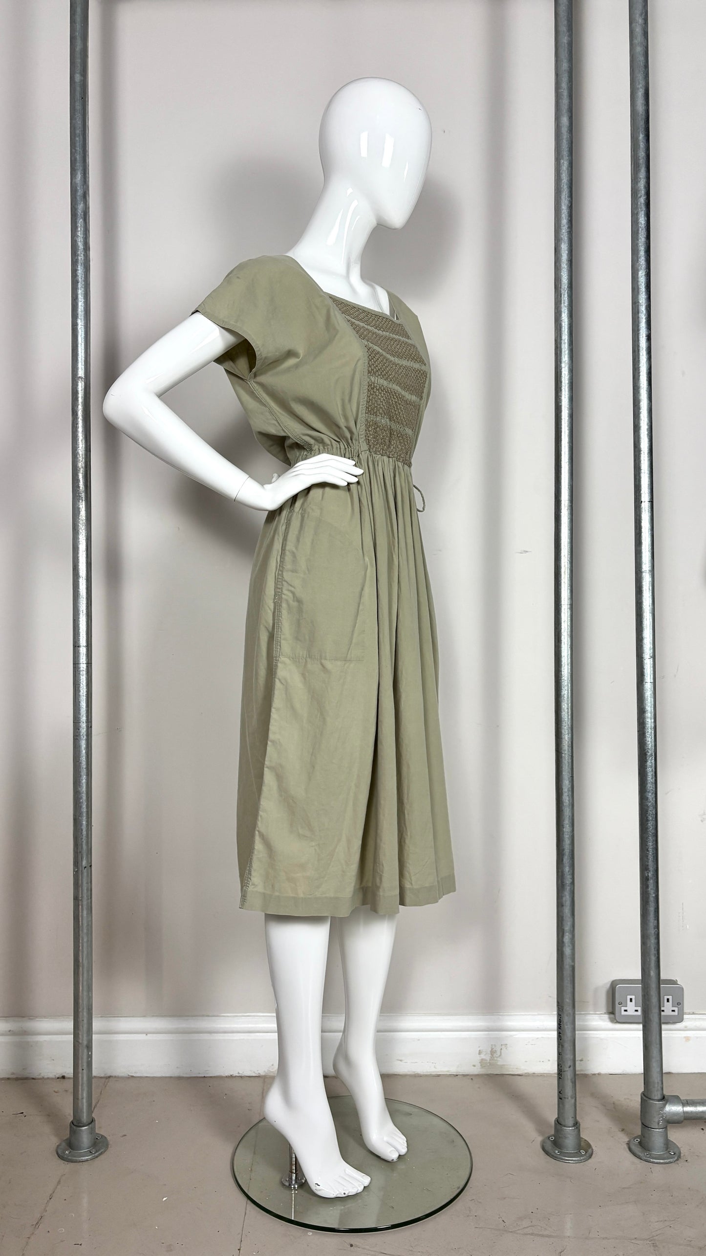 Comme des Garcons robe de chambre smocked dress