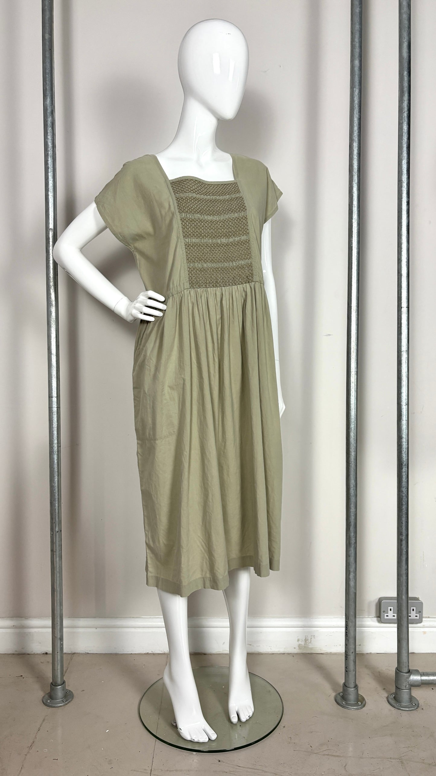 Comme des Garcons robe de chambre smocked dress