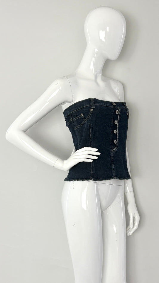 Alexander McQueen denim corset top