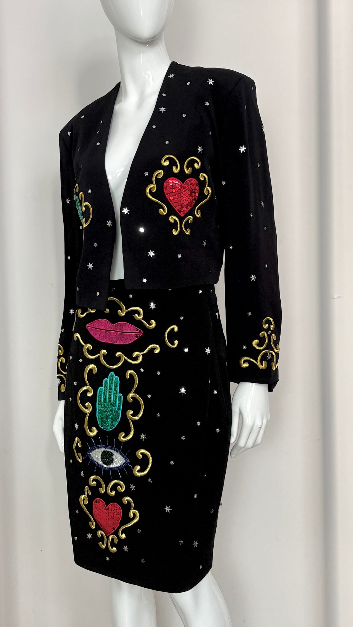Rifat Ozbek A/W 1988/89 sequin embroidered suit