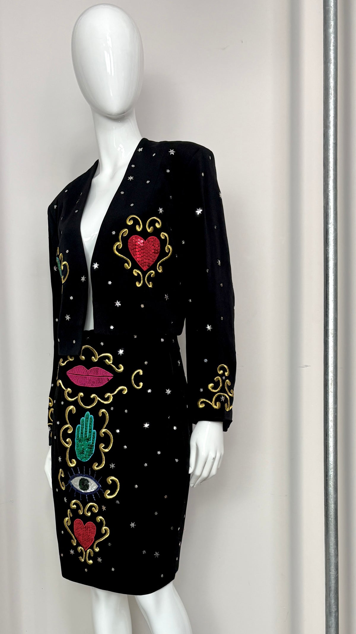Rifat Ozbek A/W 1988/89 sequin embroidered suit