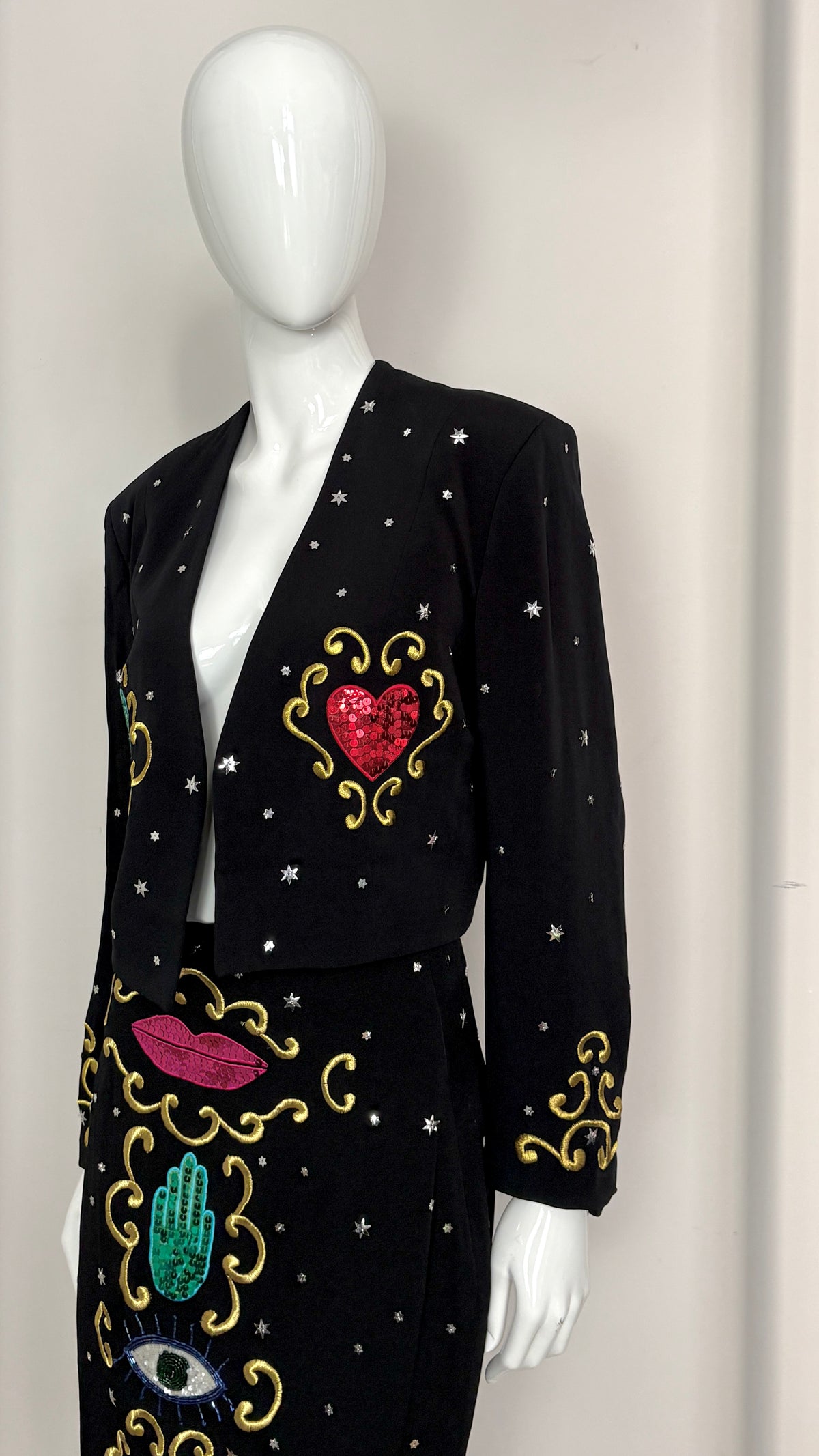 Rifat Ozbek A/W 1988/89 sequin embroidered suit