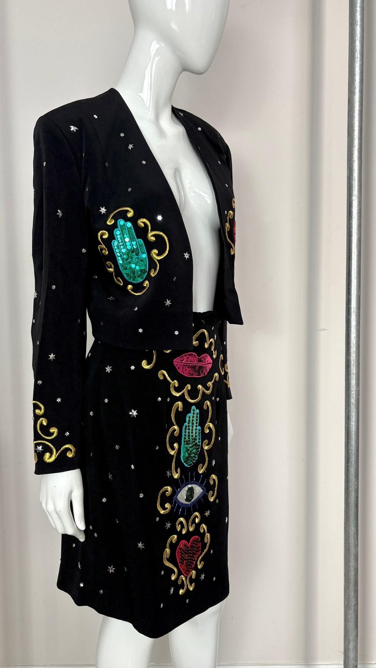 Rifat Ozbek A/W 1988/89 sequin embroidered suit