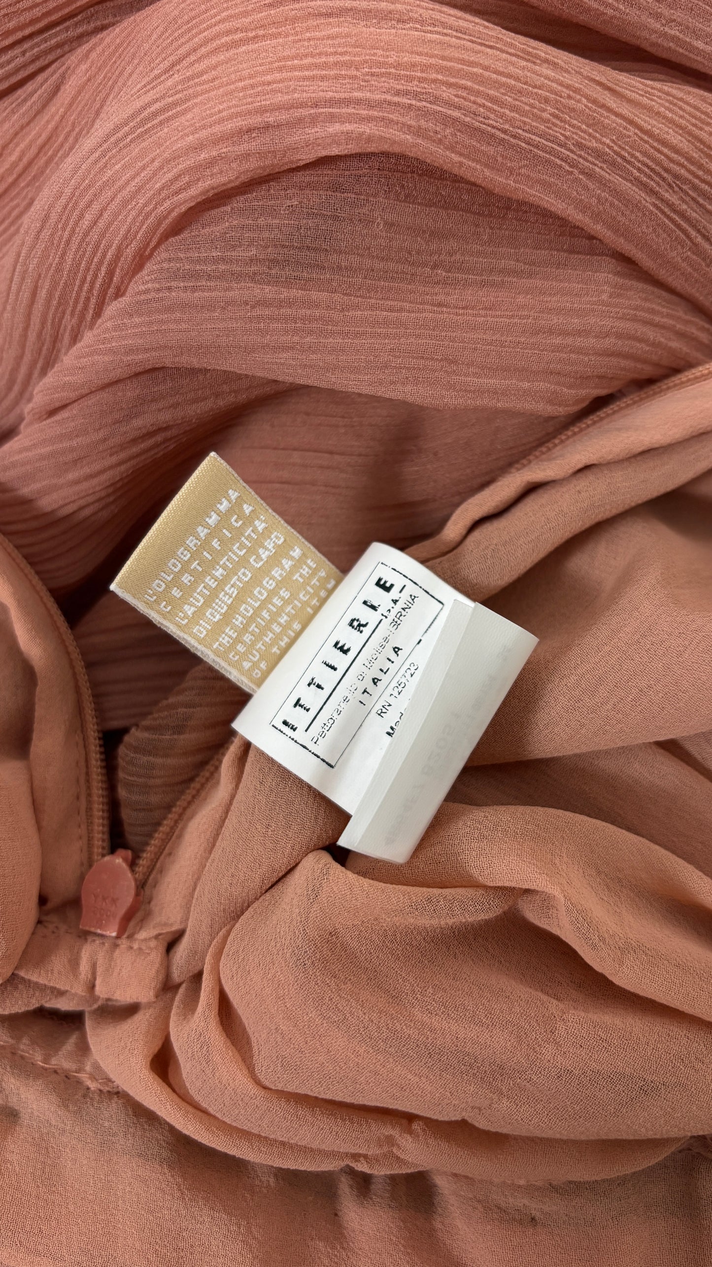 John Galliano grecian style powder pink chiffon evening dress