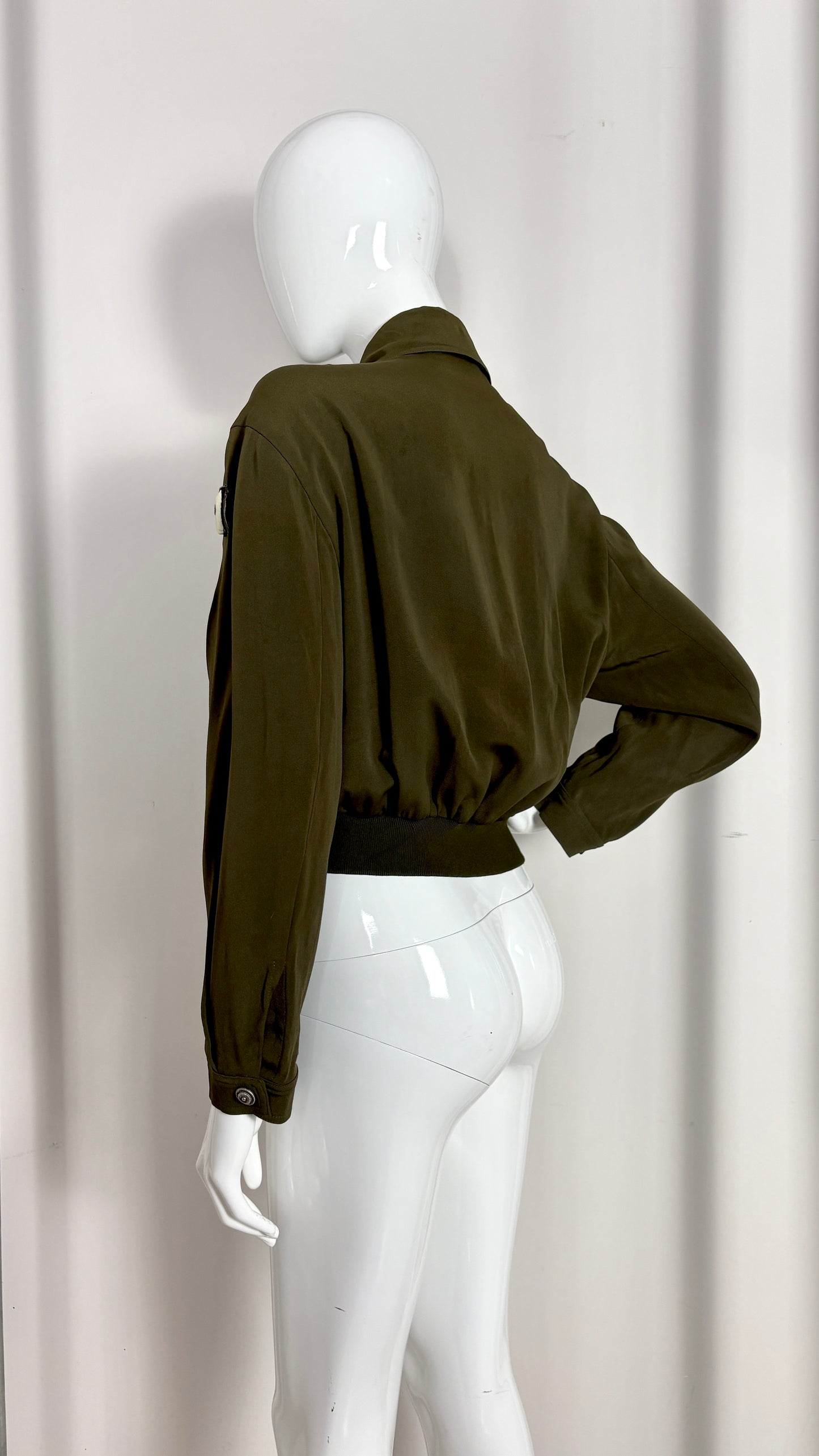 Ozbek forest green jacket with pocket tassles