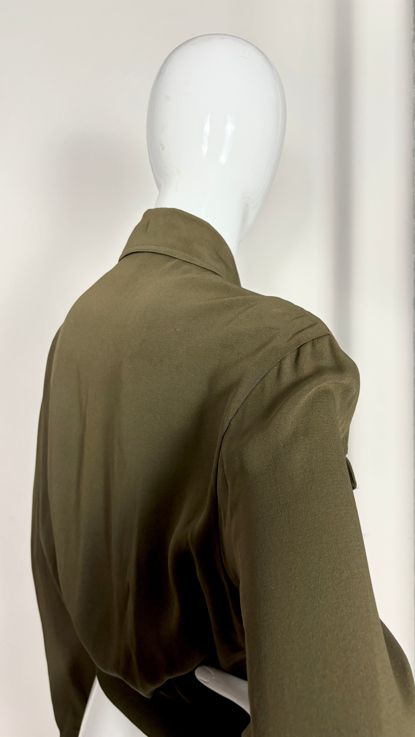 Ozbek forest green jacket with pocket tassles