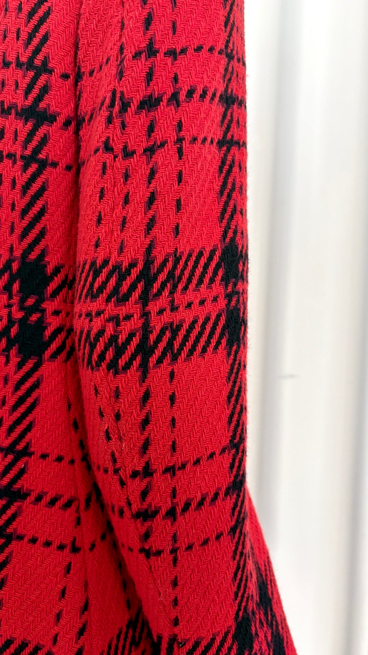 Yohji Yamamoto A/W 2003 plaid coat with fringe trim