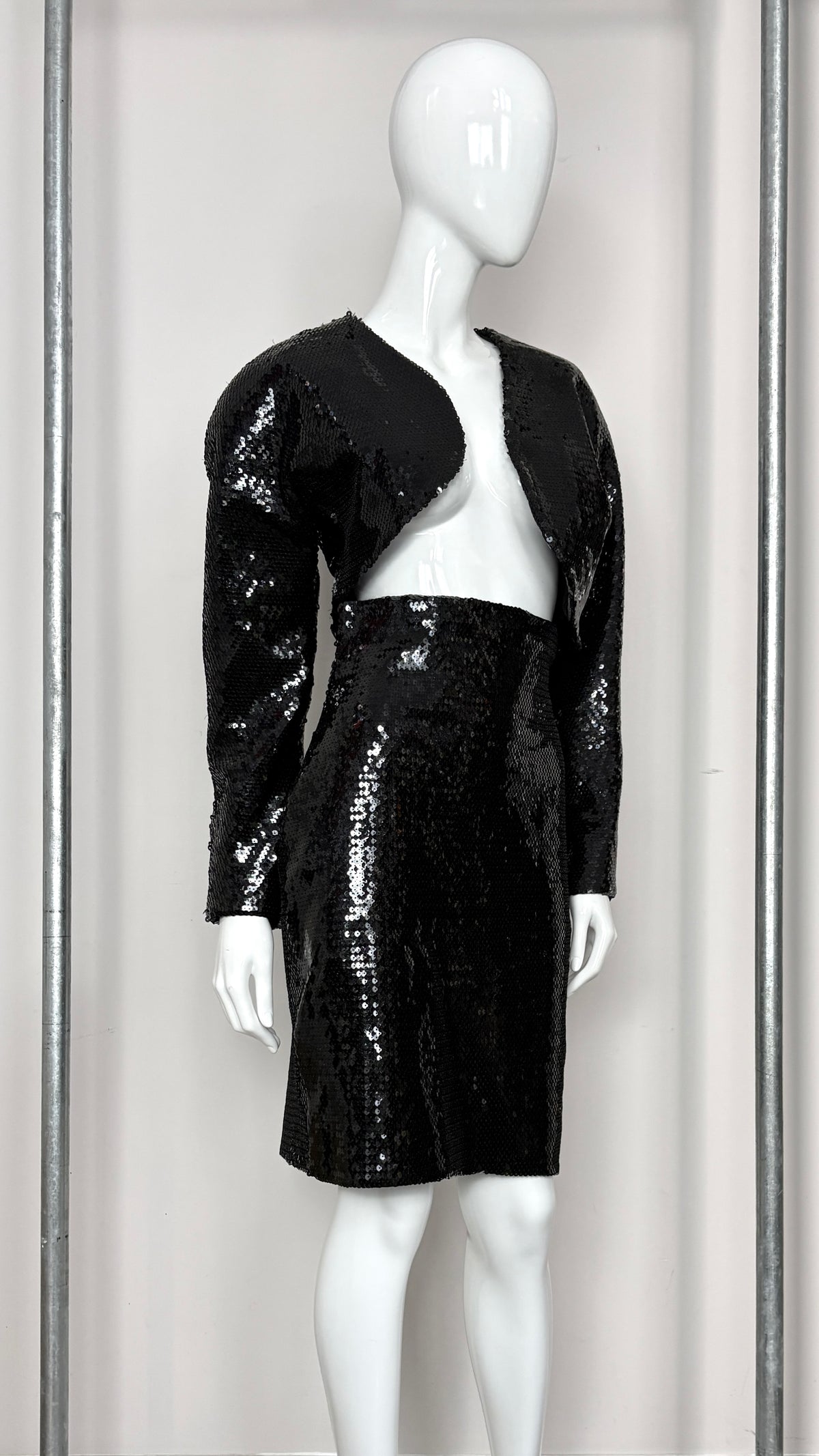 Stephen Sprouse 1998 asymmetric sequin suit