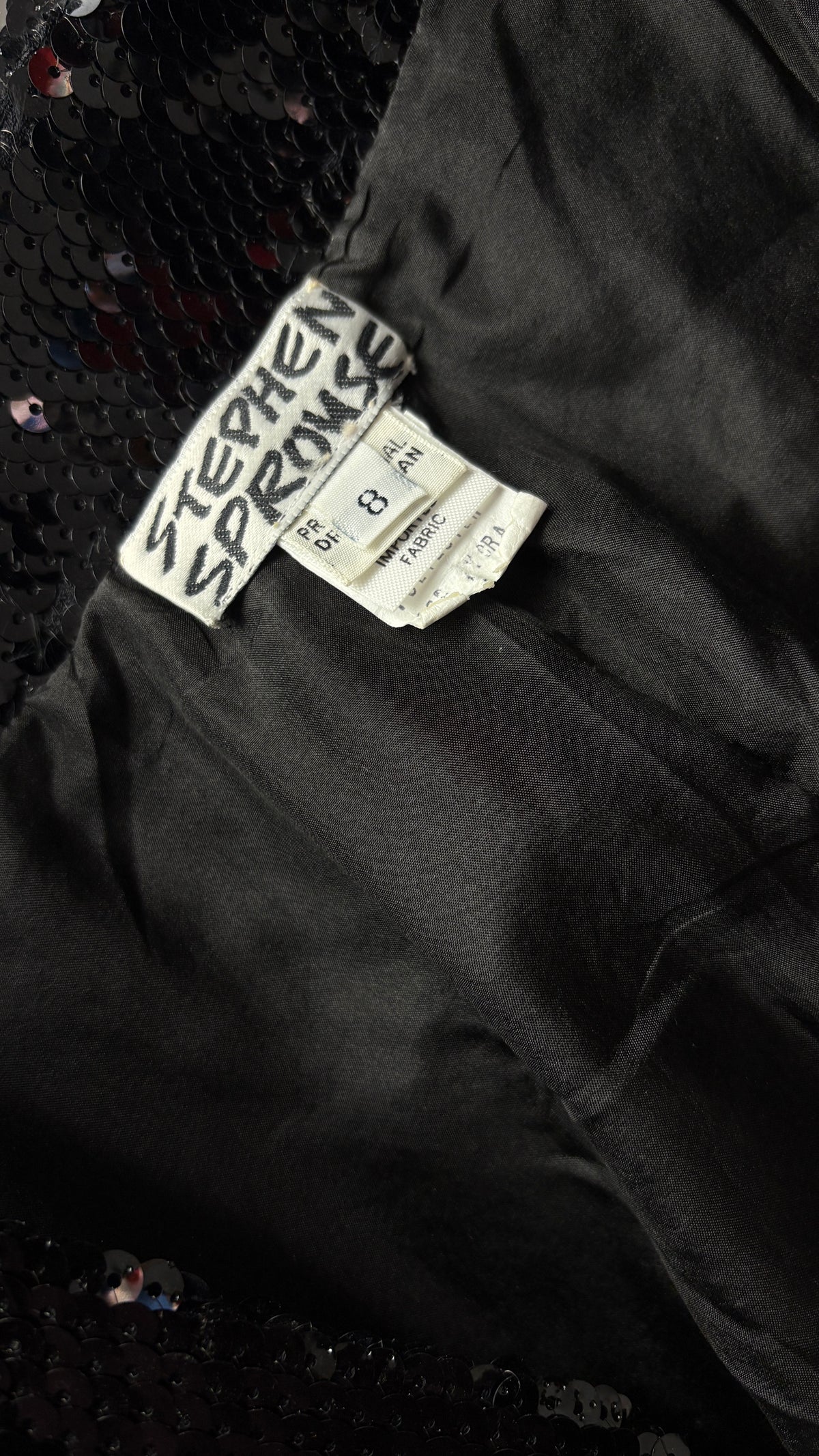 Stephen Sprouse 1998 asymmetric sequin suit