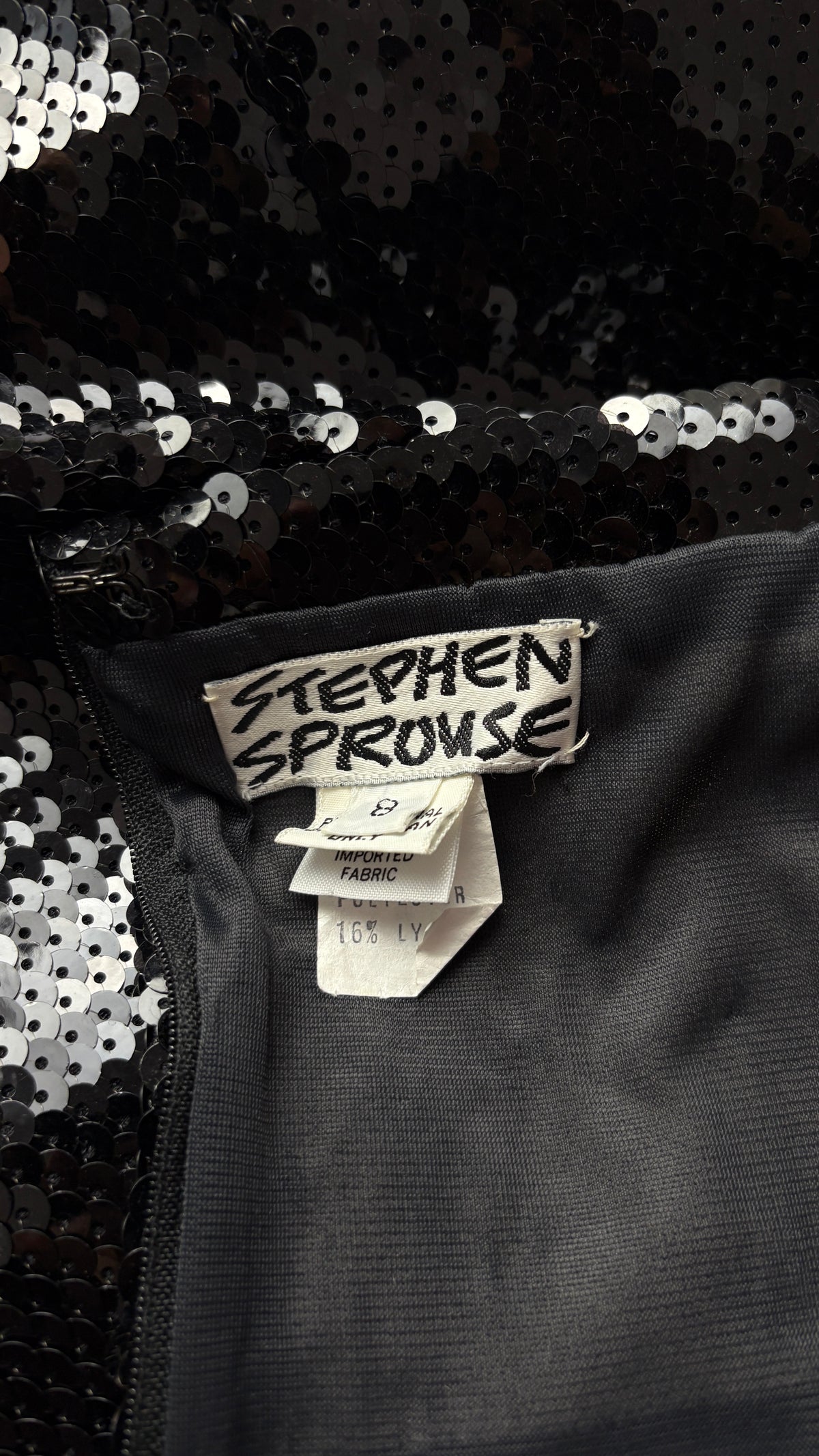 Stephen Sprouse 1998 asymmetric sequin suit