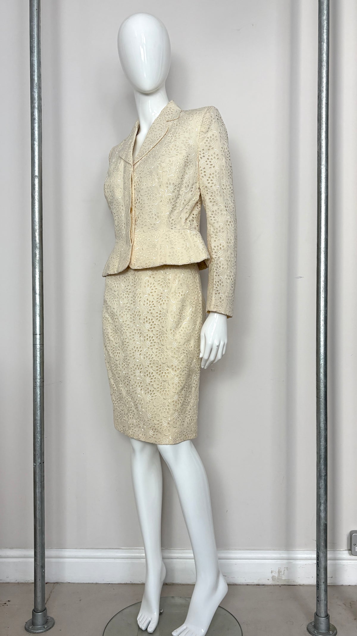 John Galliano S/S 1996 'L'cole de Danse' collection broderie anglaise suit