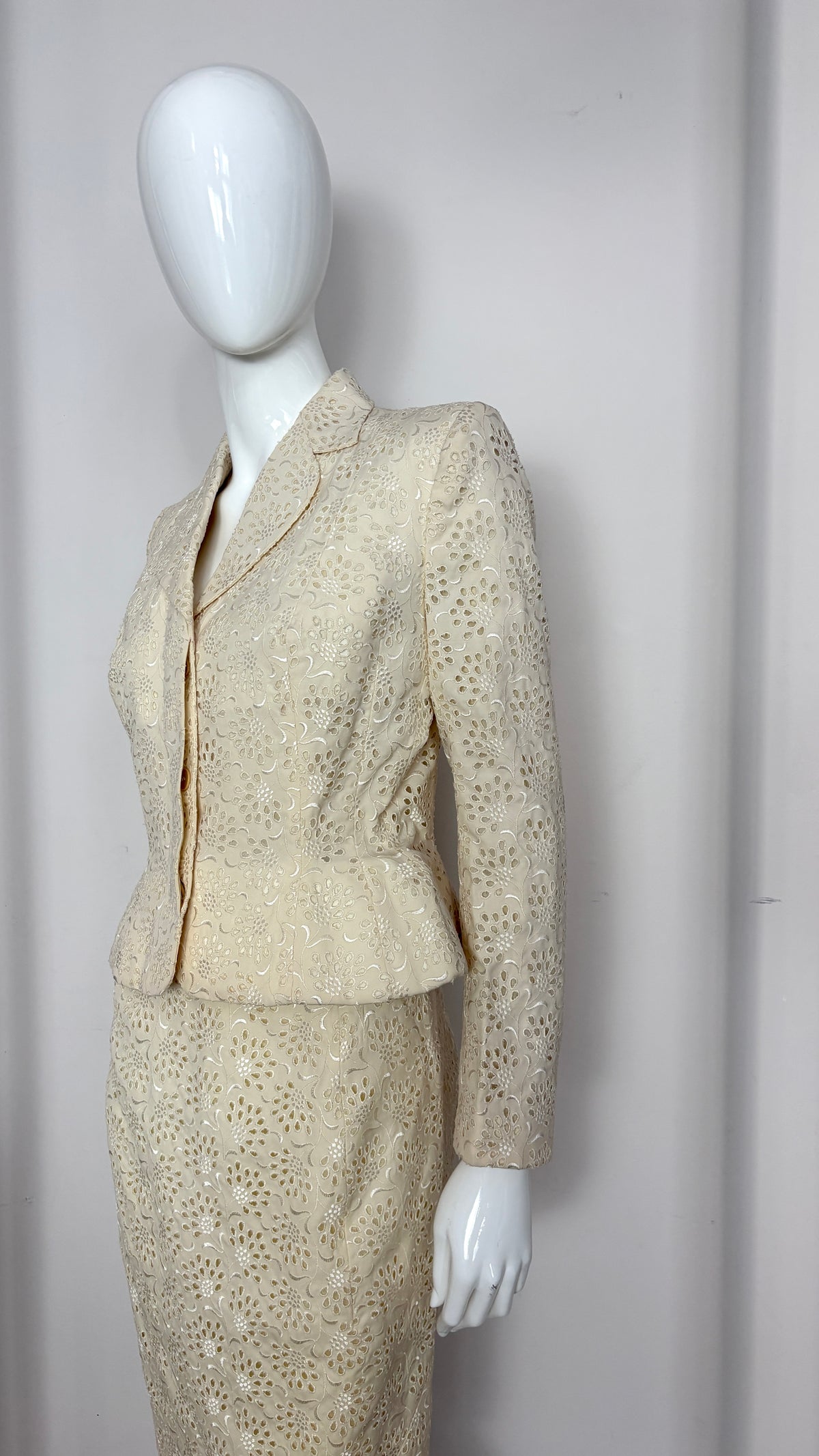John Galliano S/S 1996 'L'cole de Danse' collection broderie anglaise suit