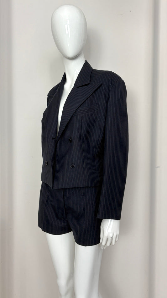 John Richmond hells angels pinstripe and leather tailored suit