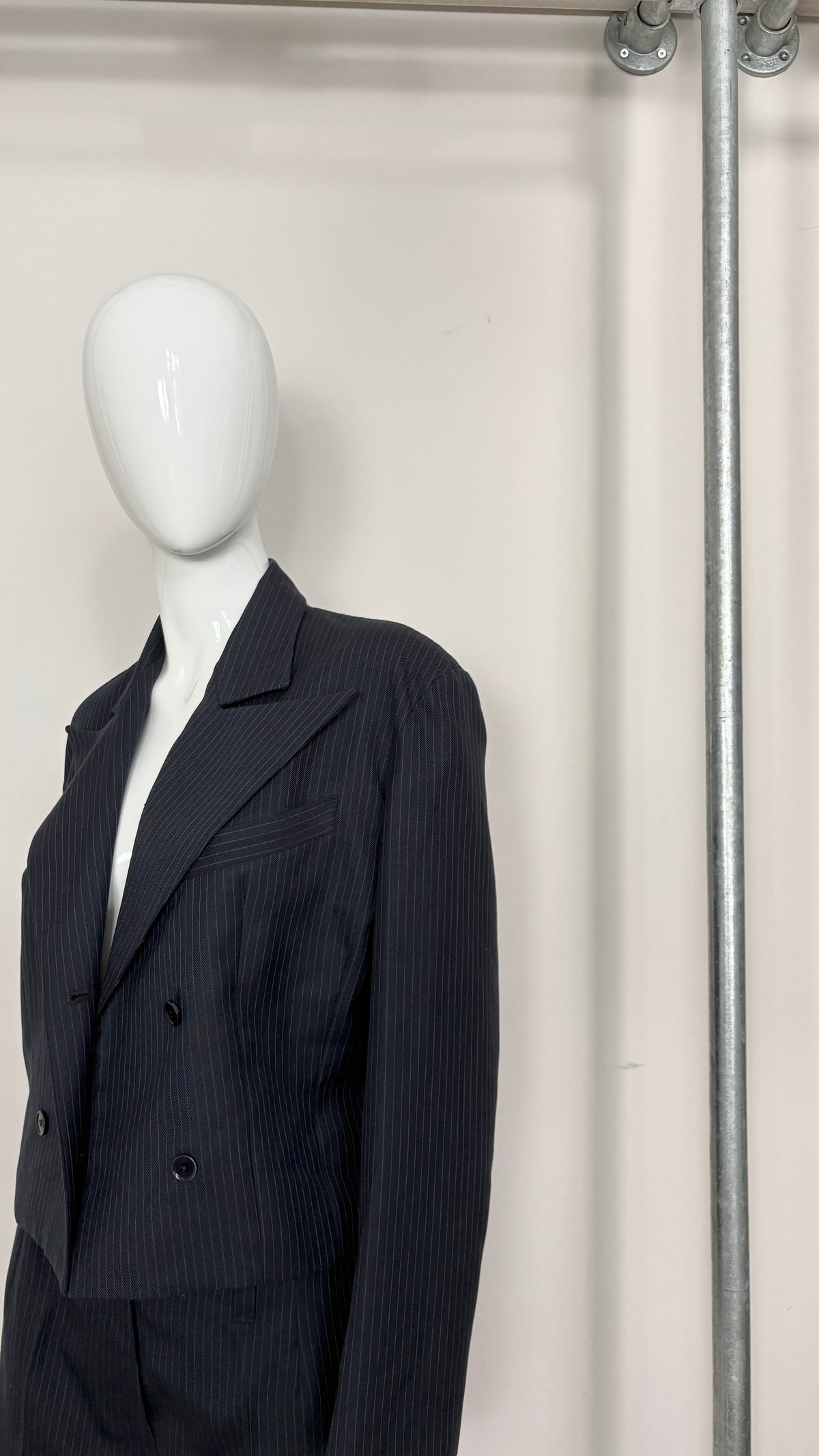 John Richmond hells angels pinstripe and leather tailored suit