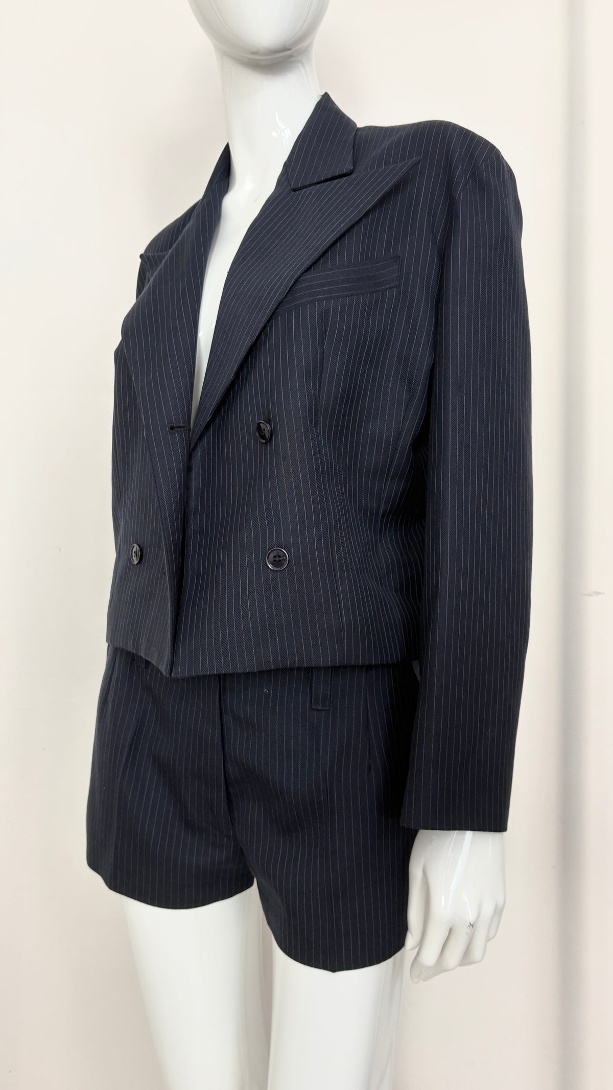 John Richmond hells angels pinstripe and leather tailored suit