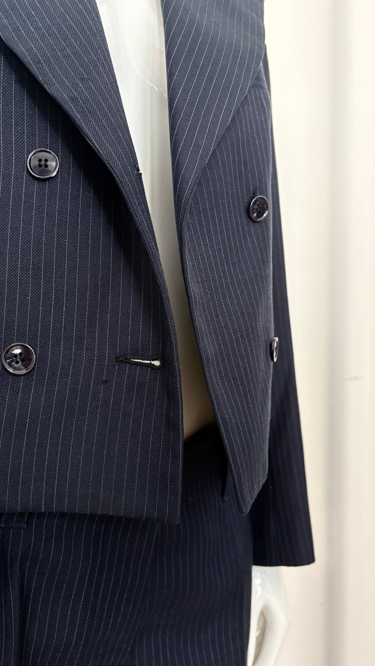 John Richmond hells angels pinstripe and leather tailored suit