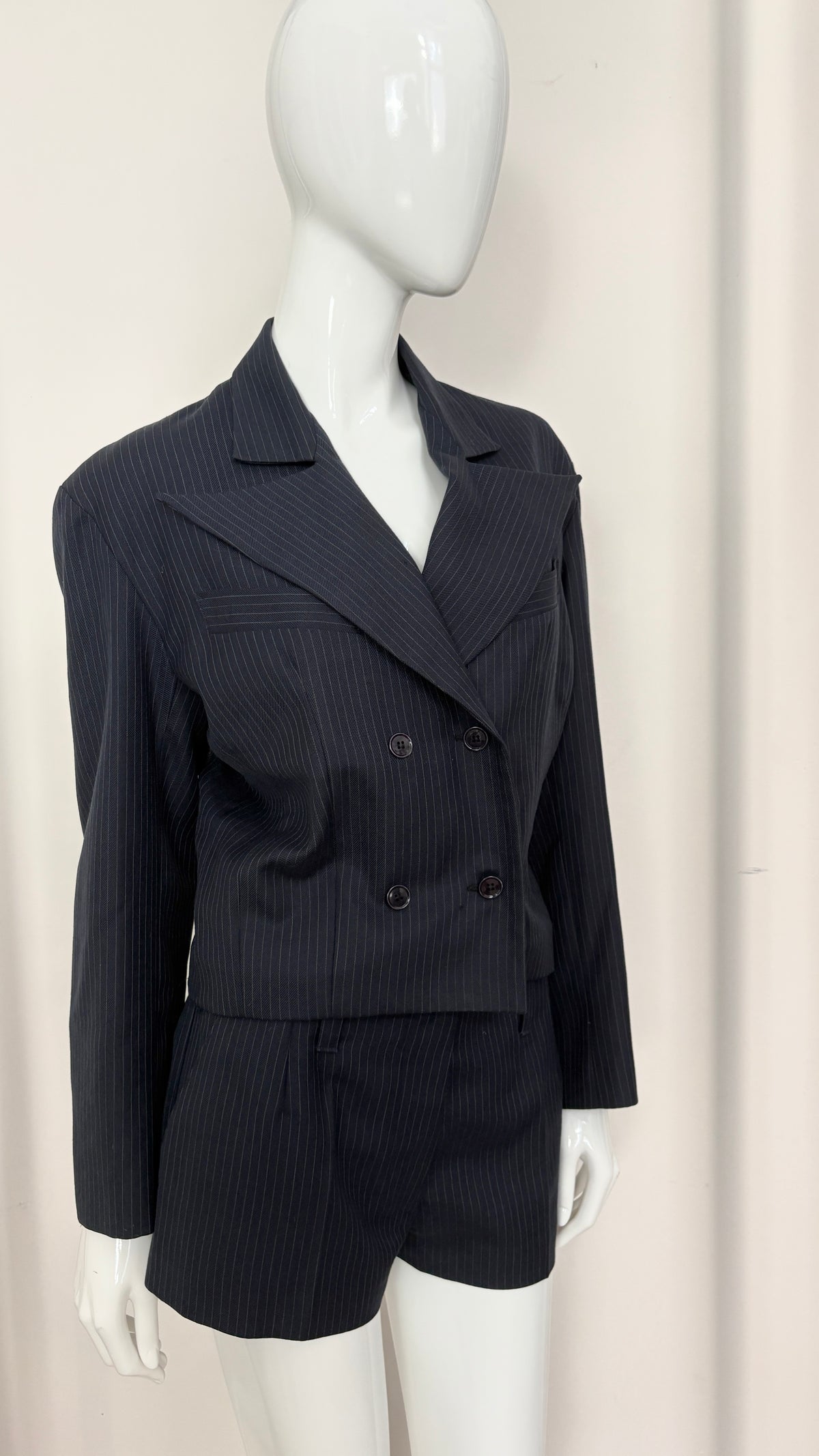 John Richmond hells angels pinstripe and leather tailored suit
