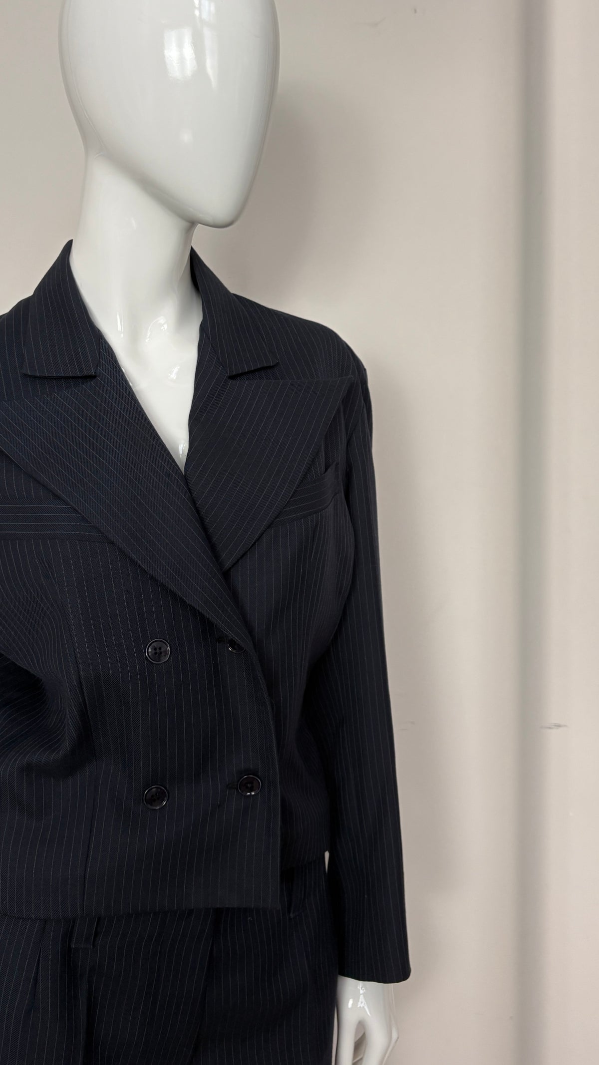 John Richmond hells angels pinstripe and leather tailored suit