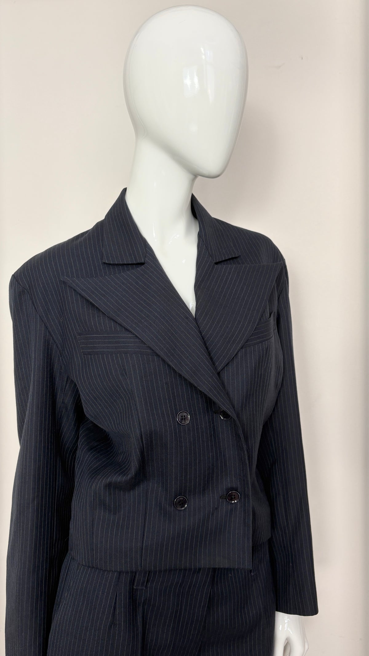 John Richmond hells angels pinstripe and leather tailored suit
