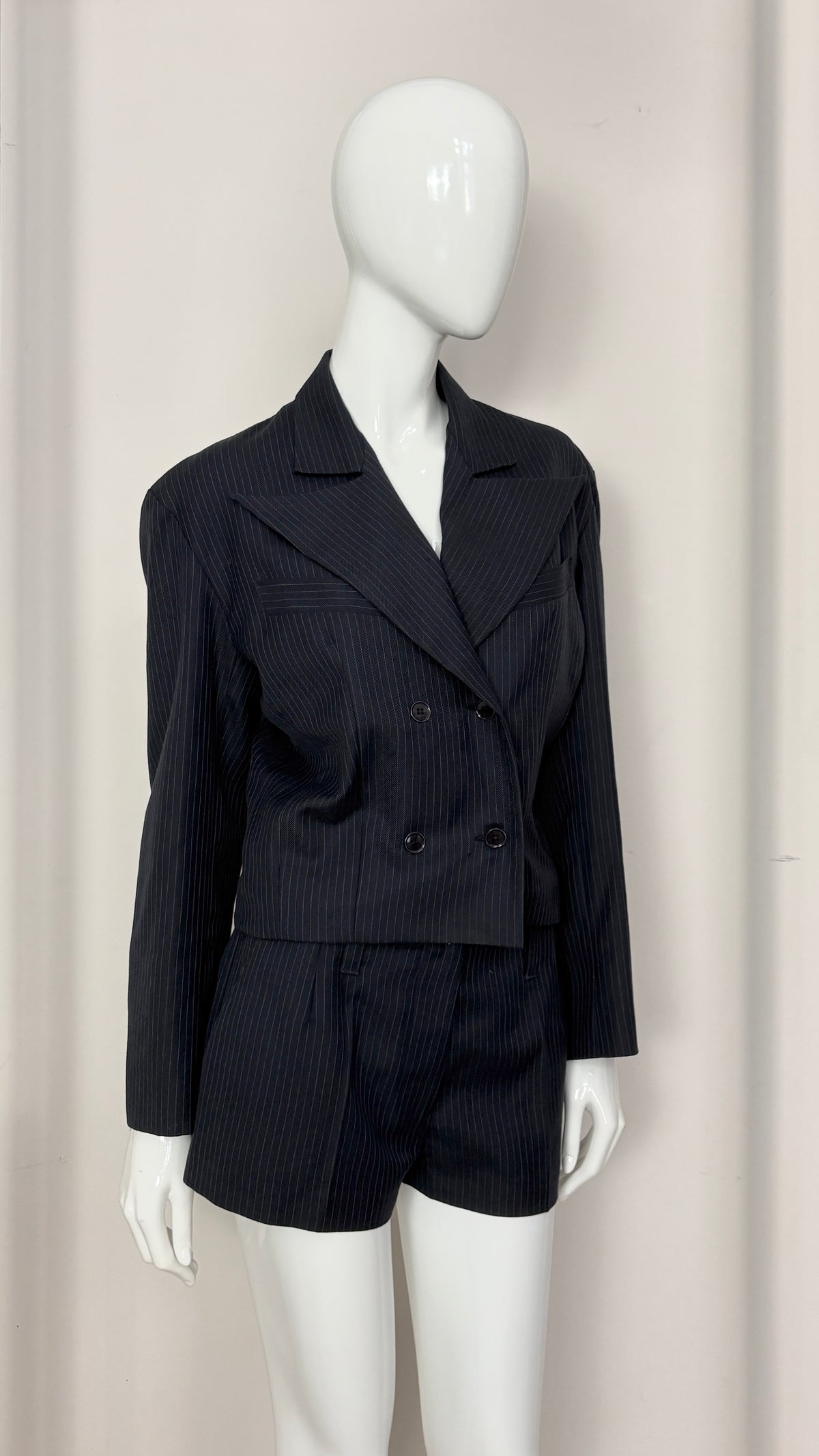John Richmond hells angels pinstripe and leather tailored suit