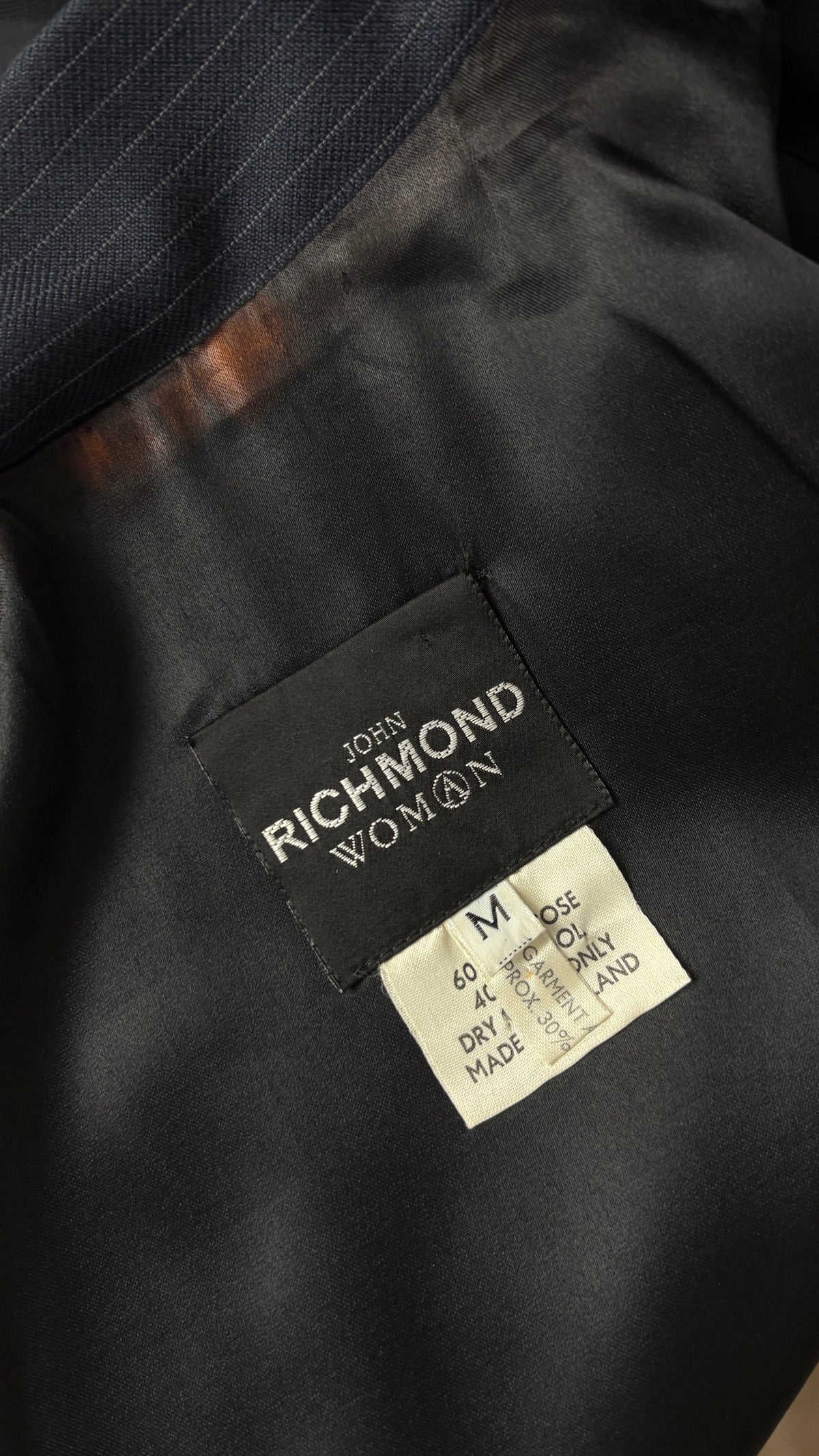 John Richmond hells angels pinstripe and leather tailored suit