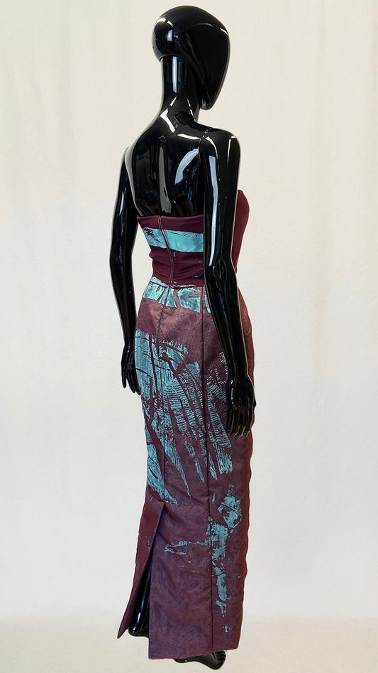 Margiela S/S 2016 printed organza layered neoprene dress