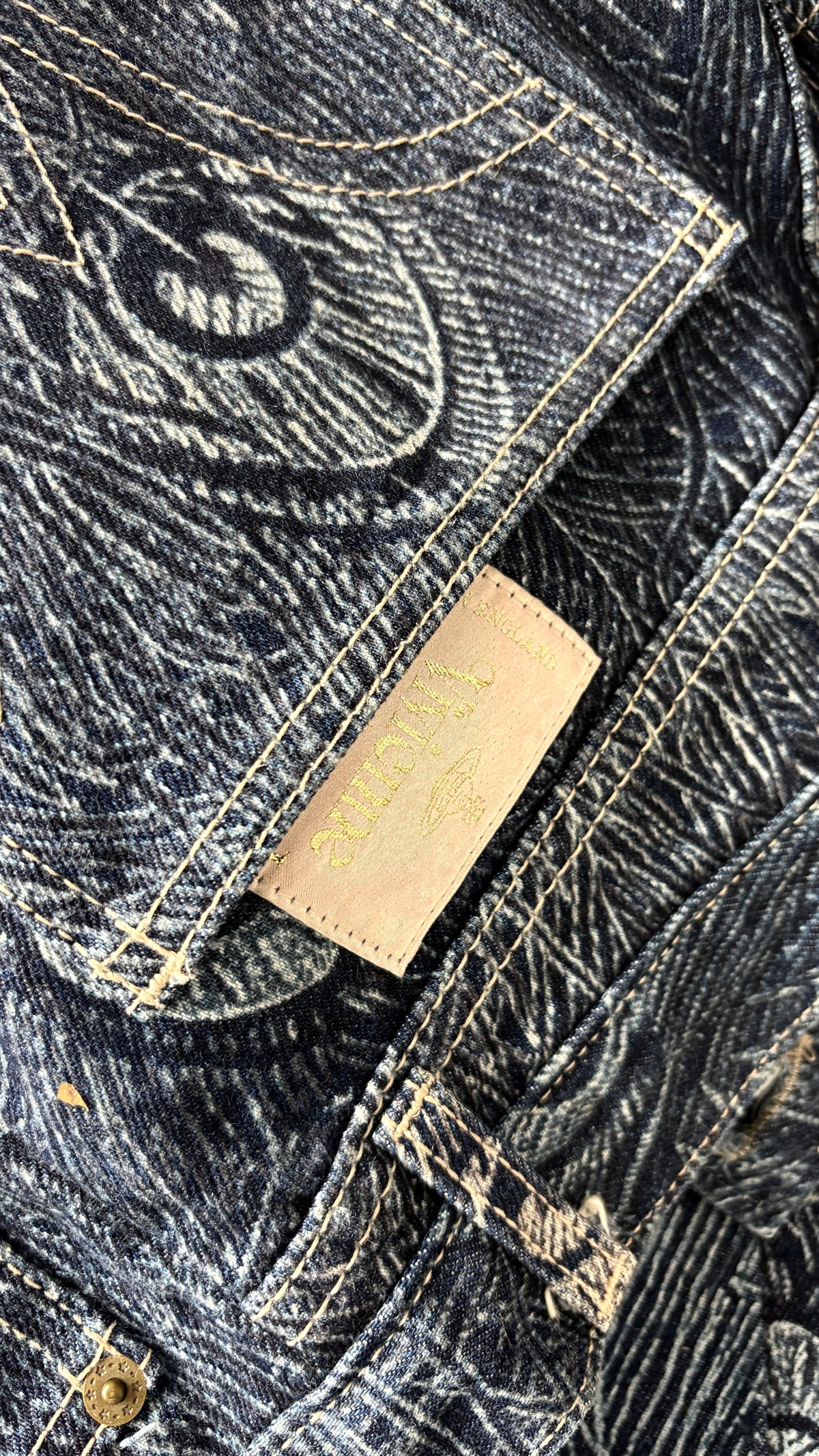 Vivienne Westwood A/W 1994 "On Liberty" feather jeans