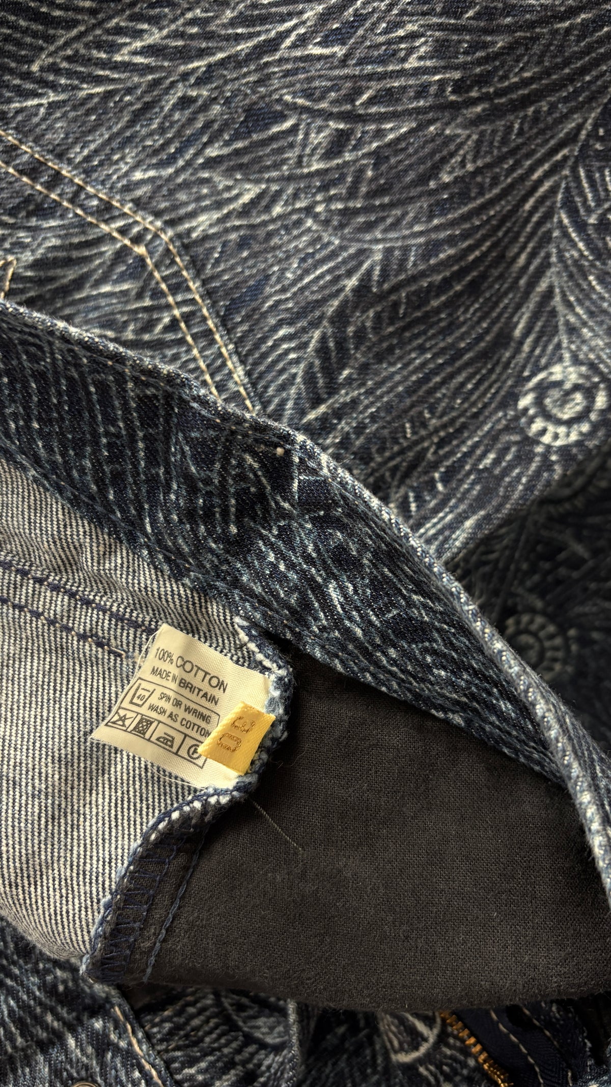Vivienne Westwood A/W 1994 "On Liberty" feather jeans