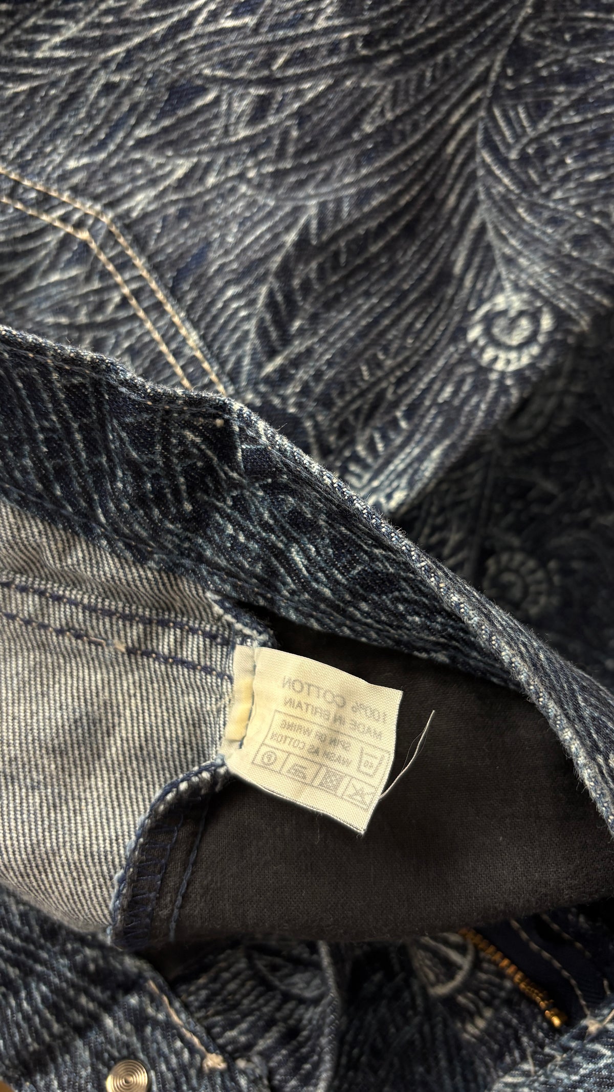 Vivienne Westwood A/W 1994 "On Liberty" feather jeans