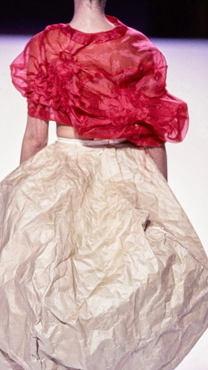 Comme des Garcons S/S 1997 'Body meets dress' paper skirt with envelope