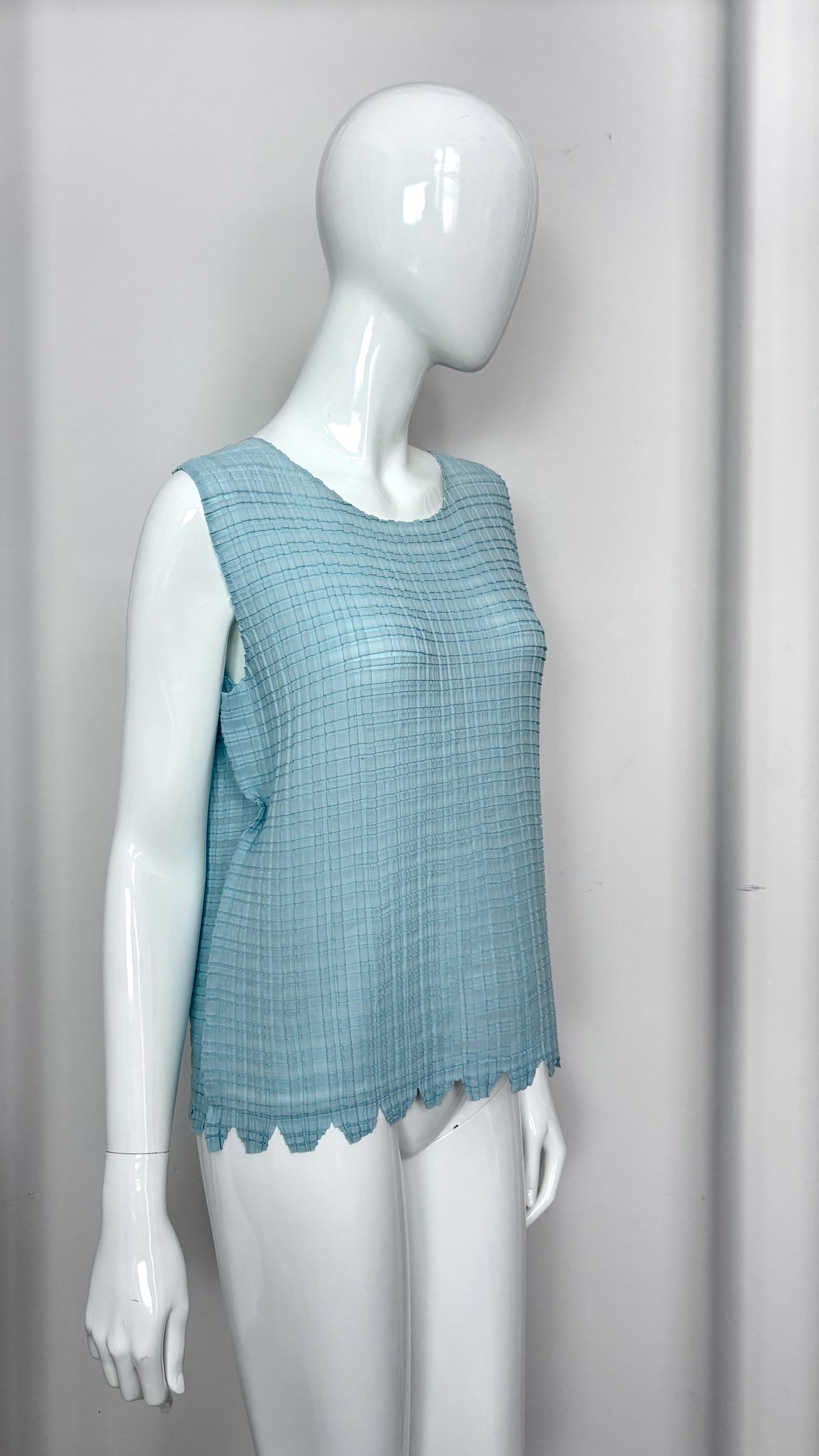 Issey Miyake pleated baby blue vest