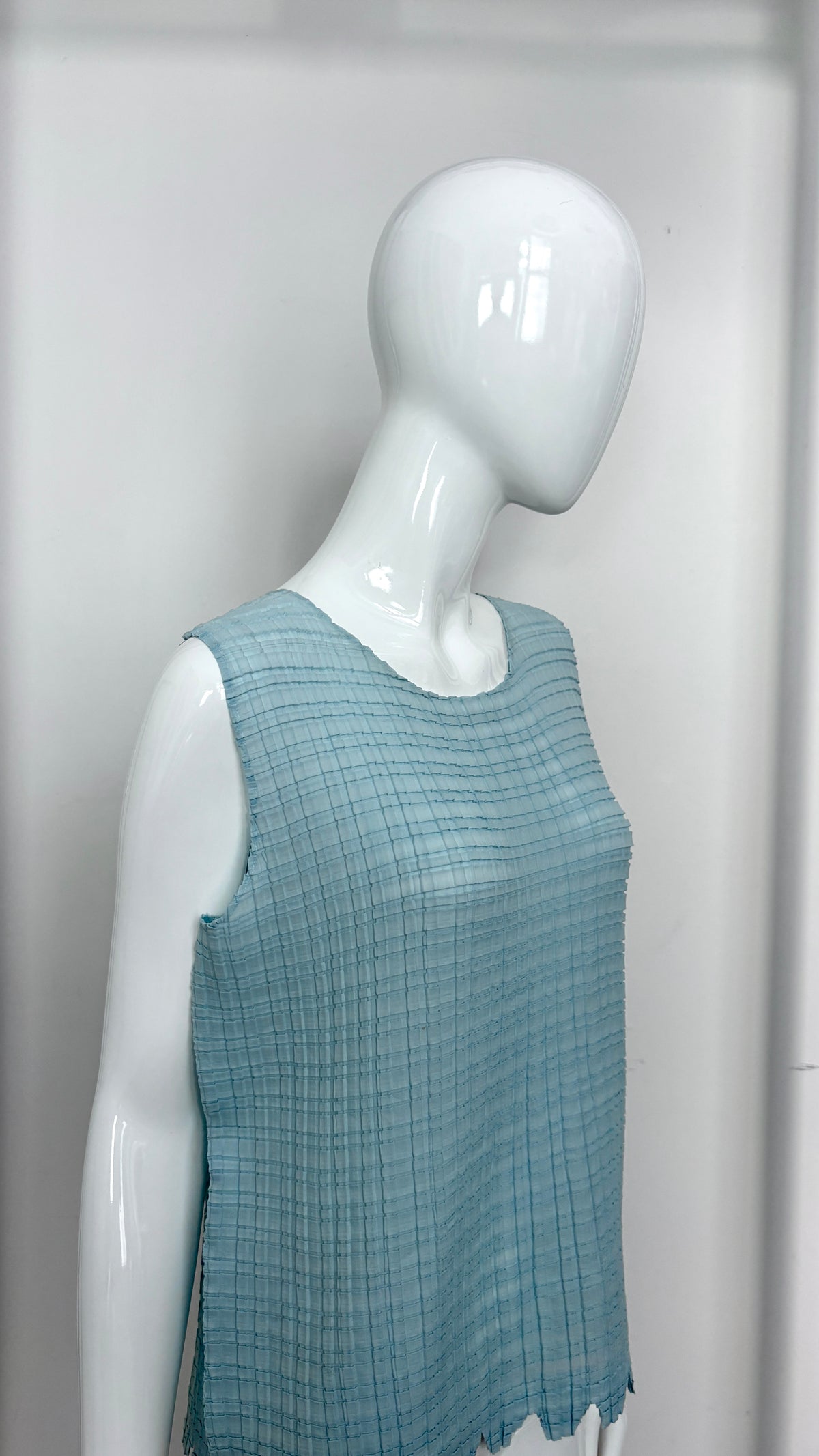 Issey Miyake pleated baby blue vest