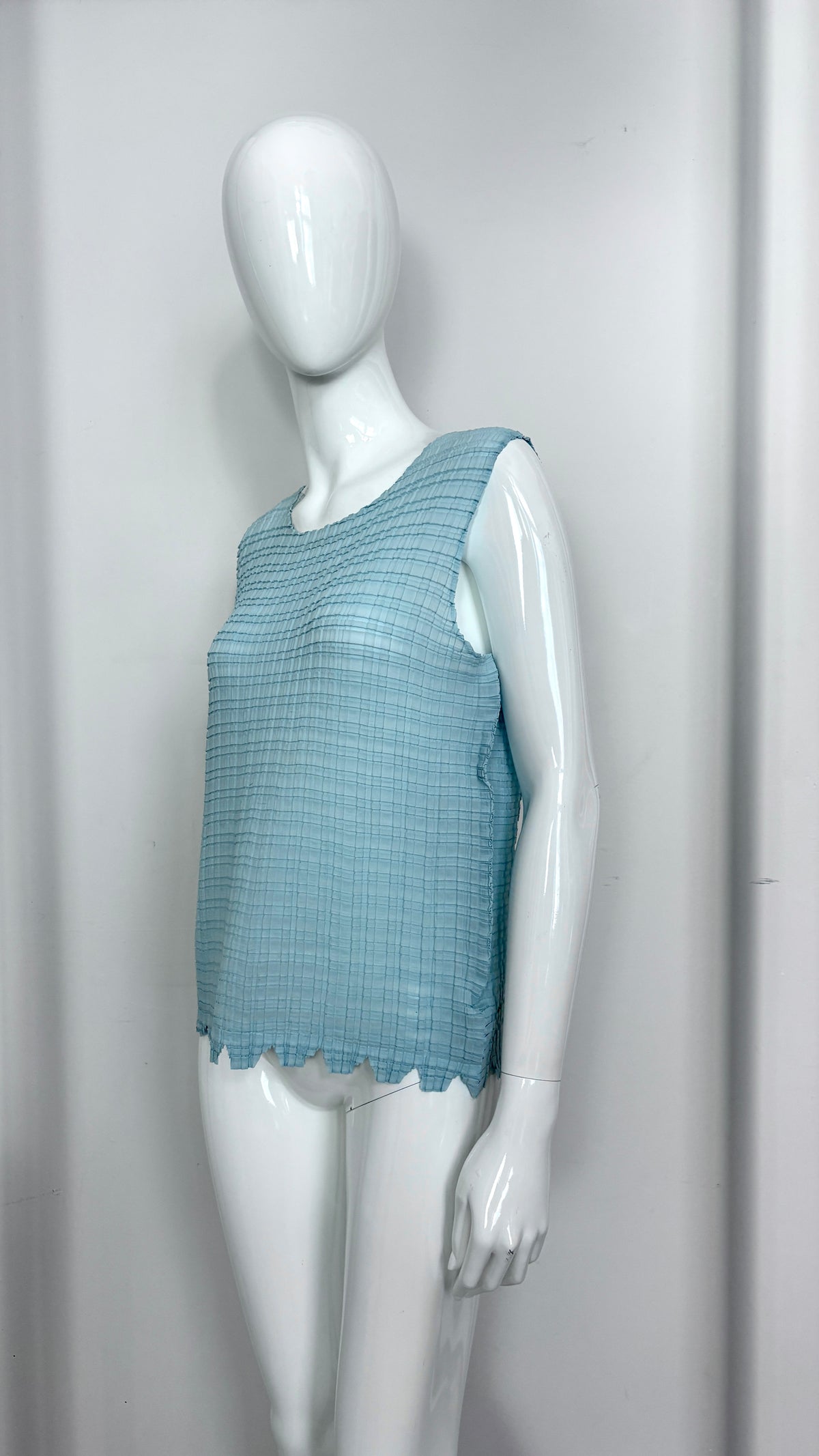 Issey Miyake pleated baby blue vest