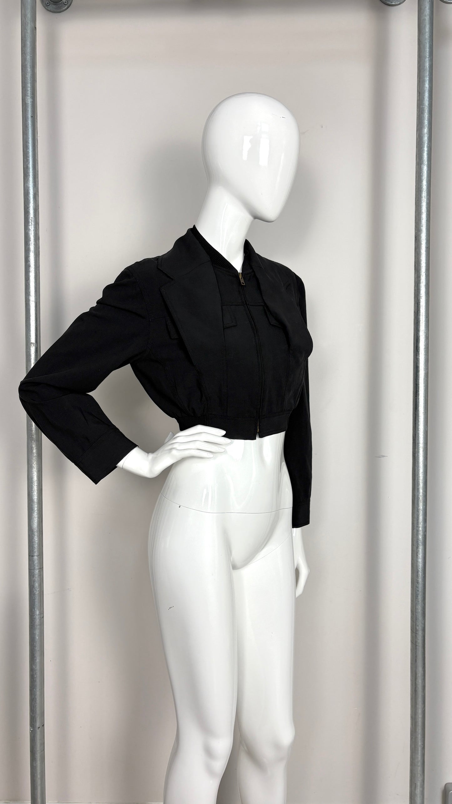 John Galliano cropped bomber jacket with disappearing lapel