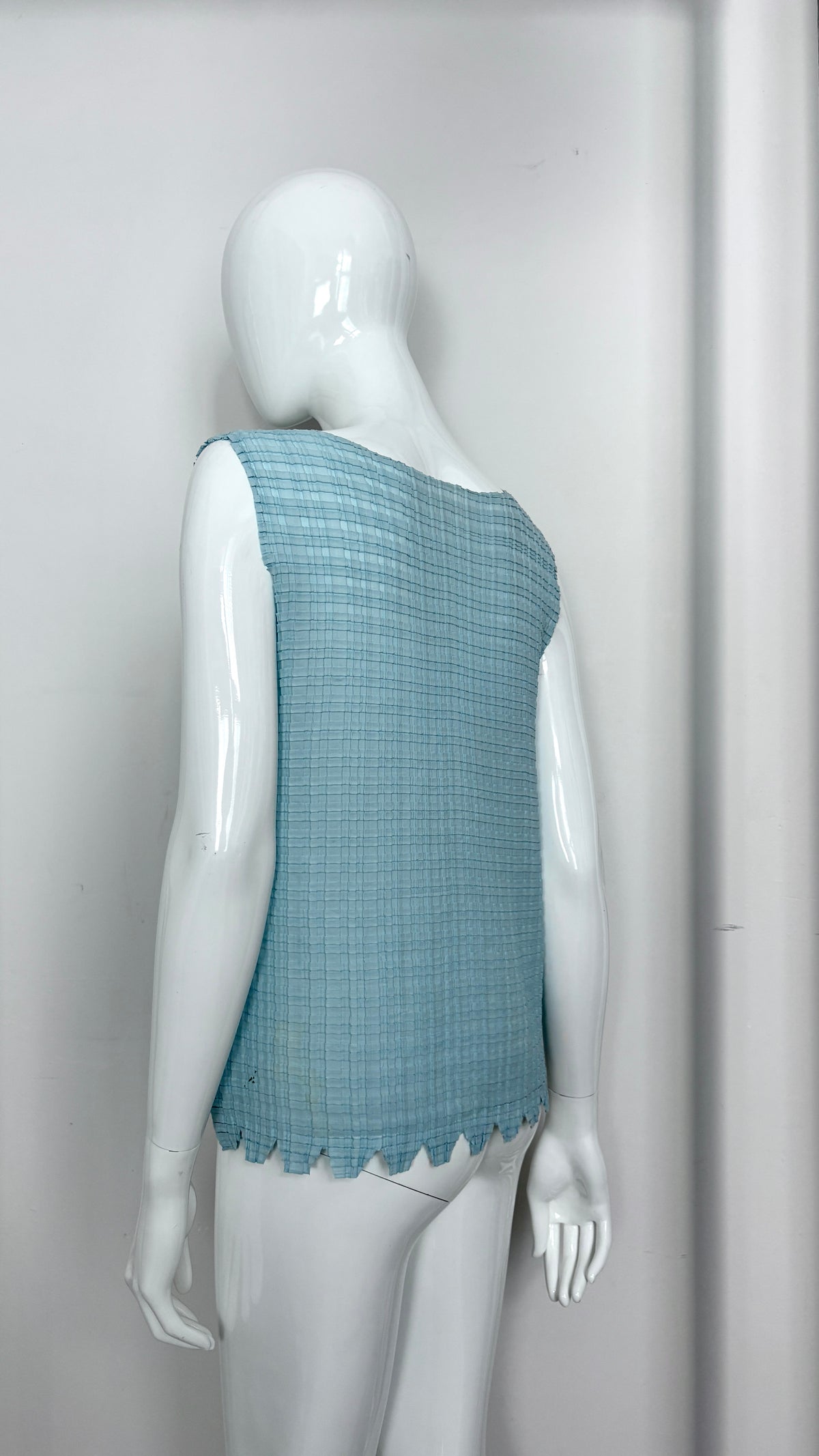 Issey Miyake pleated baby blue vest